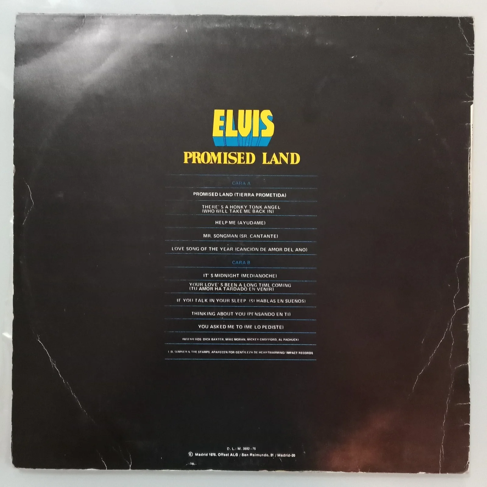 Elvis Presley Signed "Promised Land" Album Cover With COA, image 2