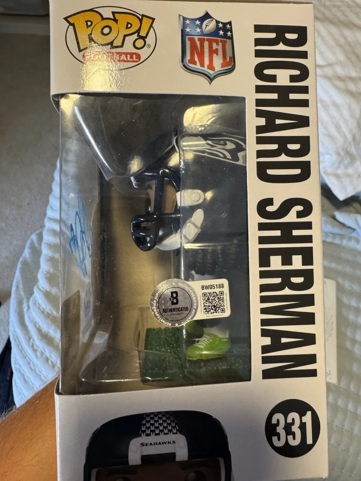 RICHARD SHERMAN SIGNED FUNKO POP #331 BECKETT COA AUTHENTIC AUTOGRAPH SEAHAWKS, изображение 3