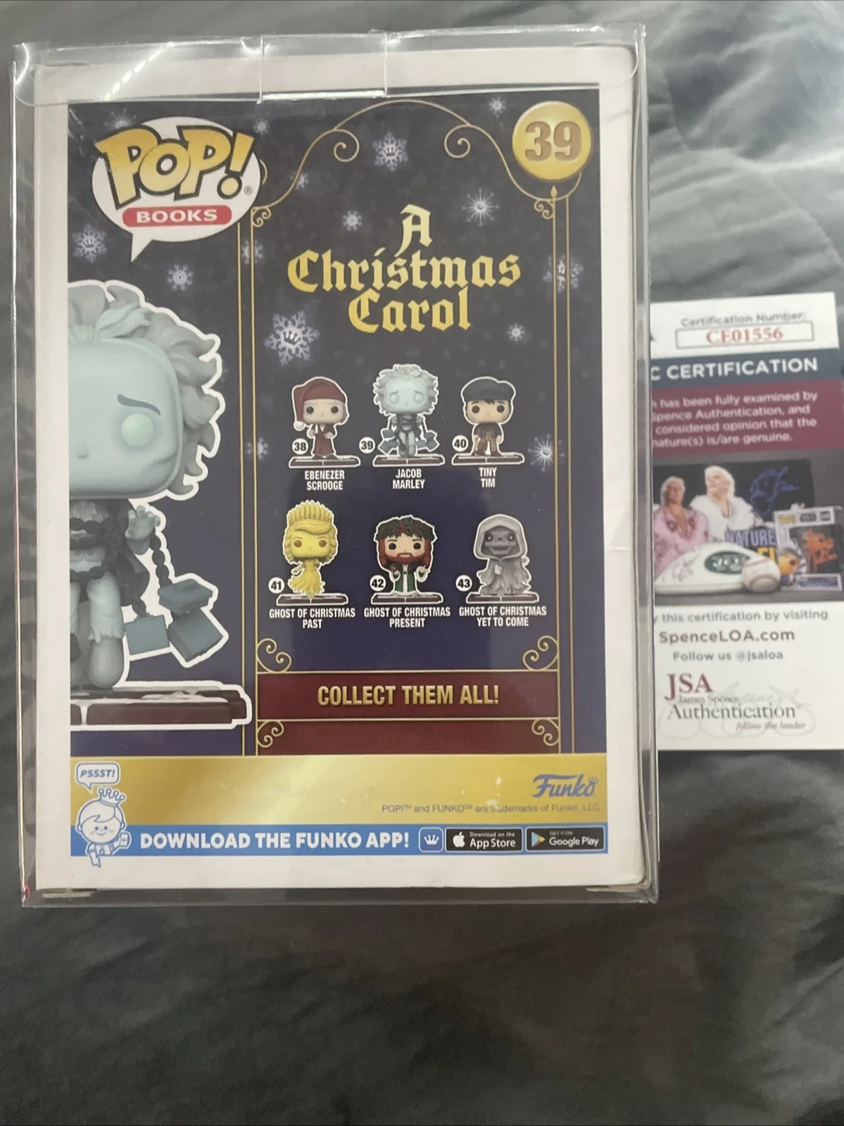 Jonathan Pryce — JONATHAN PRYCE Signed Jacob Marley A Christmas Carol Funko Pop #39 JSA COA, изображение 3