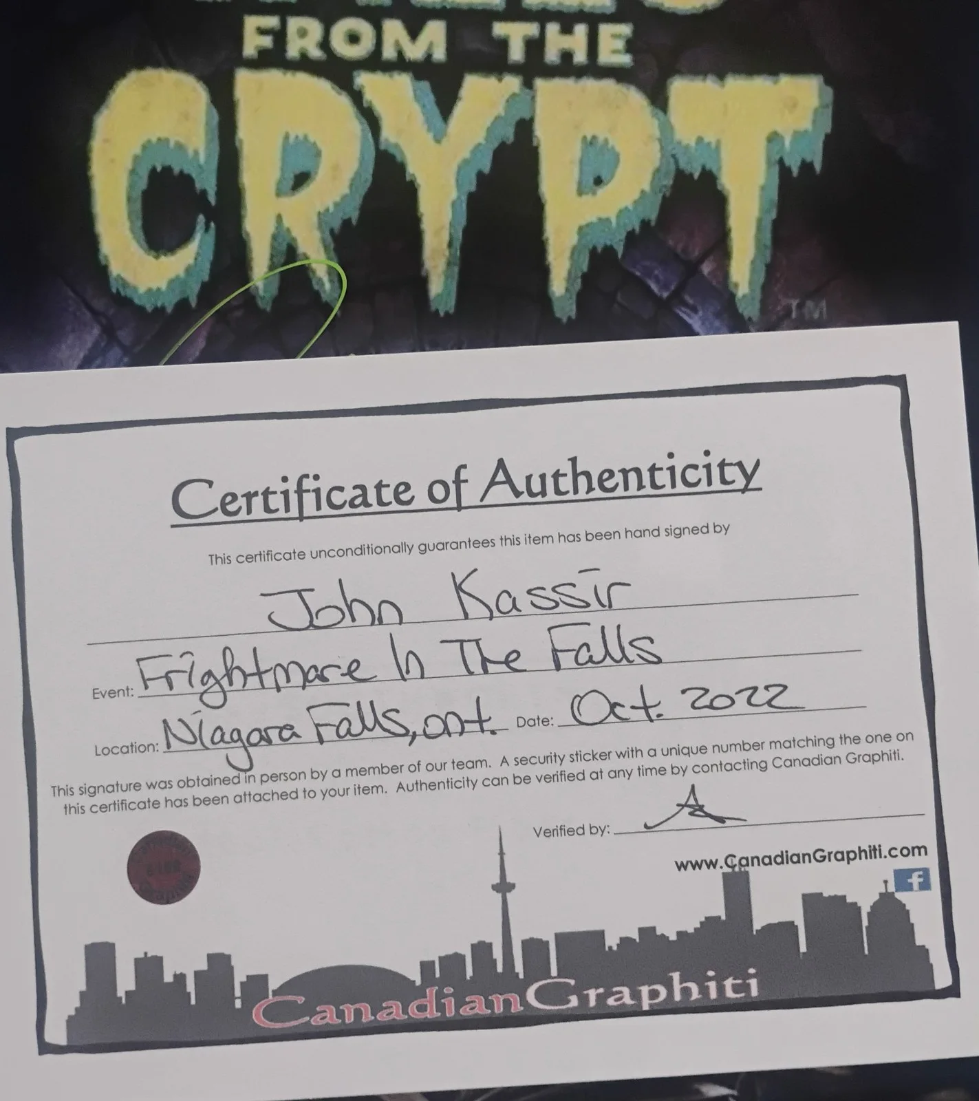 John Kassir Hand Signed 8x10 Photo COA Tales From The Crypt NO US TARIFFS, изображение 4