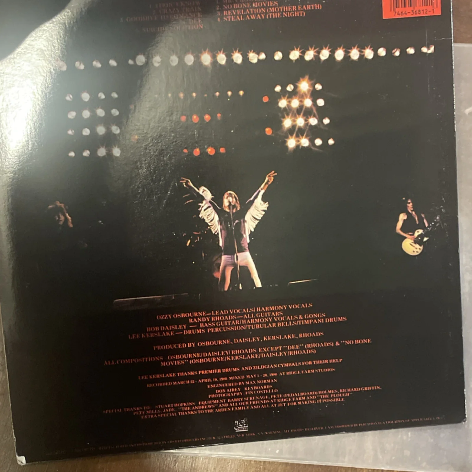 Ozzy Osbourne Blizzard of Ozz Autographed Original Vinyl Record, изображение 2