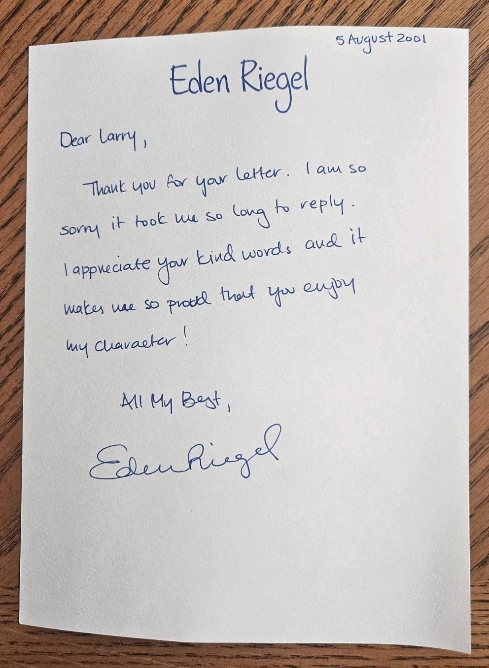 Eden Riegel — Eden Riegel signed vintage 8x10 photo AND letter, Bianca on "All My Children", изображение 3