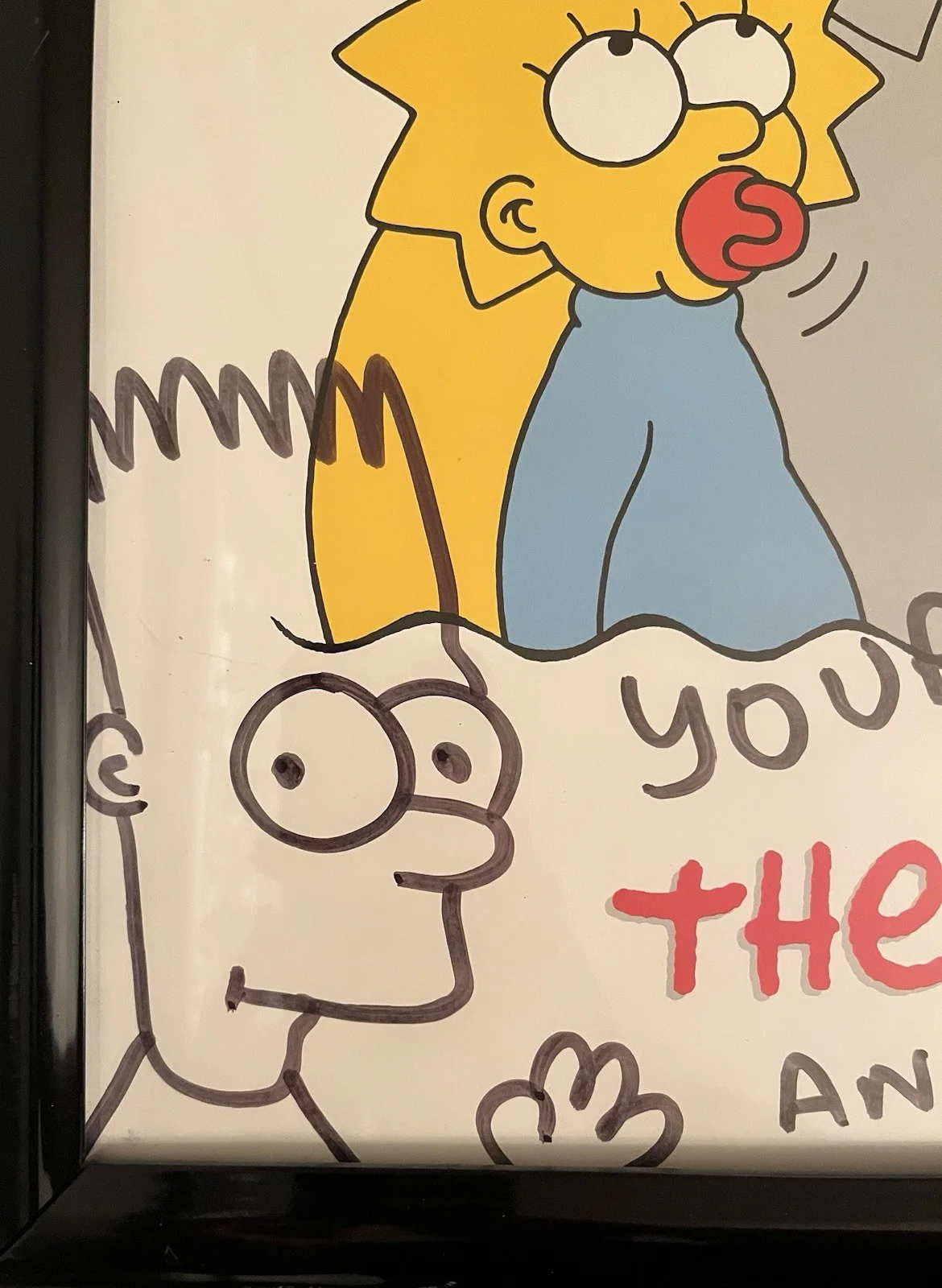 The Simpsons Matt Groening Signed Poster With Hand Drawn Bart Signed 1-11-1993, image 3