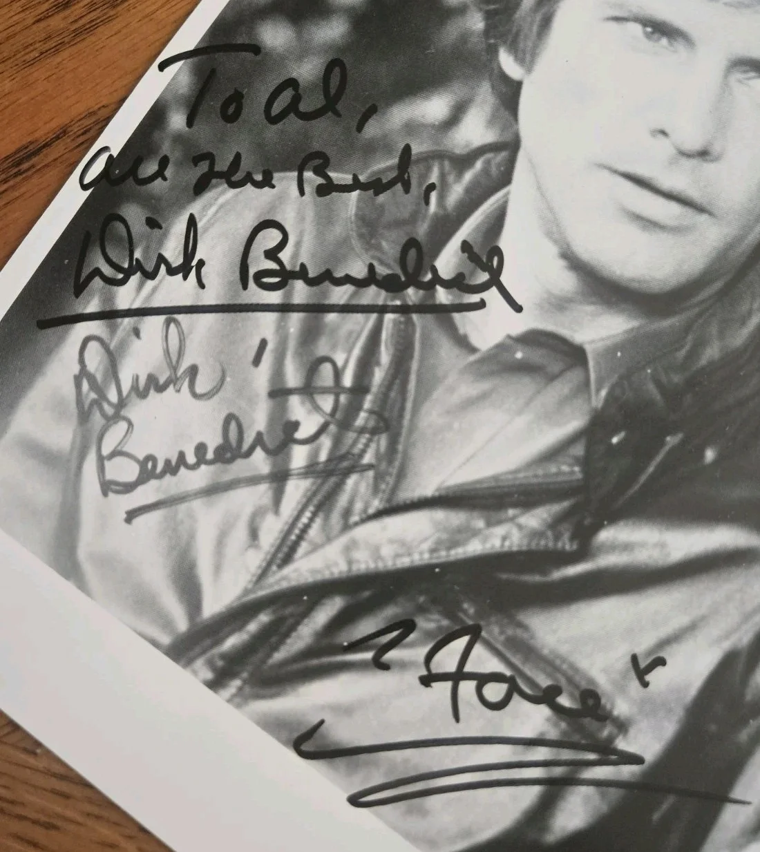 Dirk Benedict — Dirk Benedict rare signed vintage 8x10 photo, "A-Team" with "Face" inscription, image 2