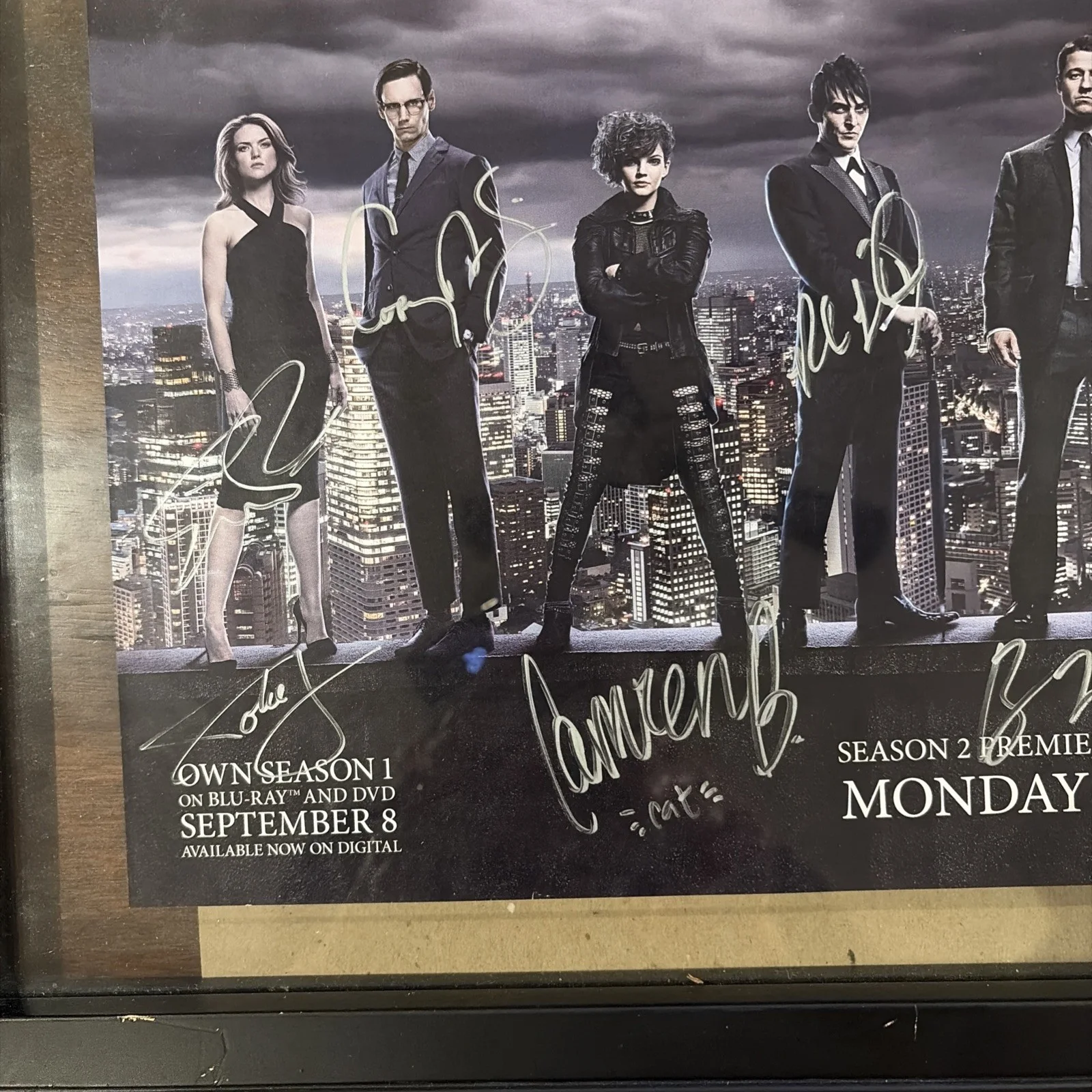 Gotham Tv Show Season 2 Autographed Framed 10x18 Poster, image 4