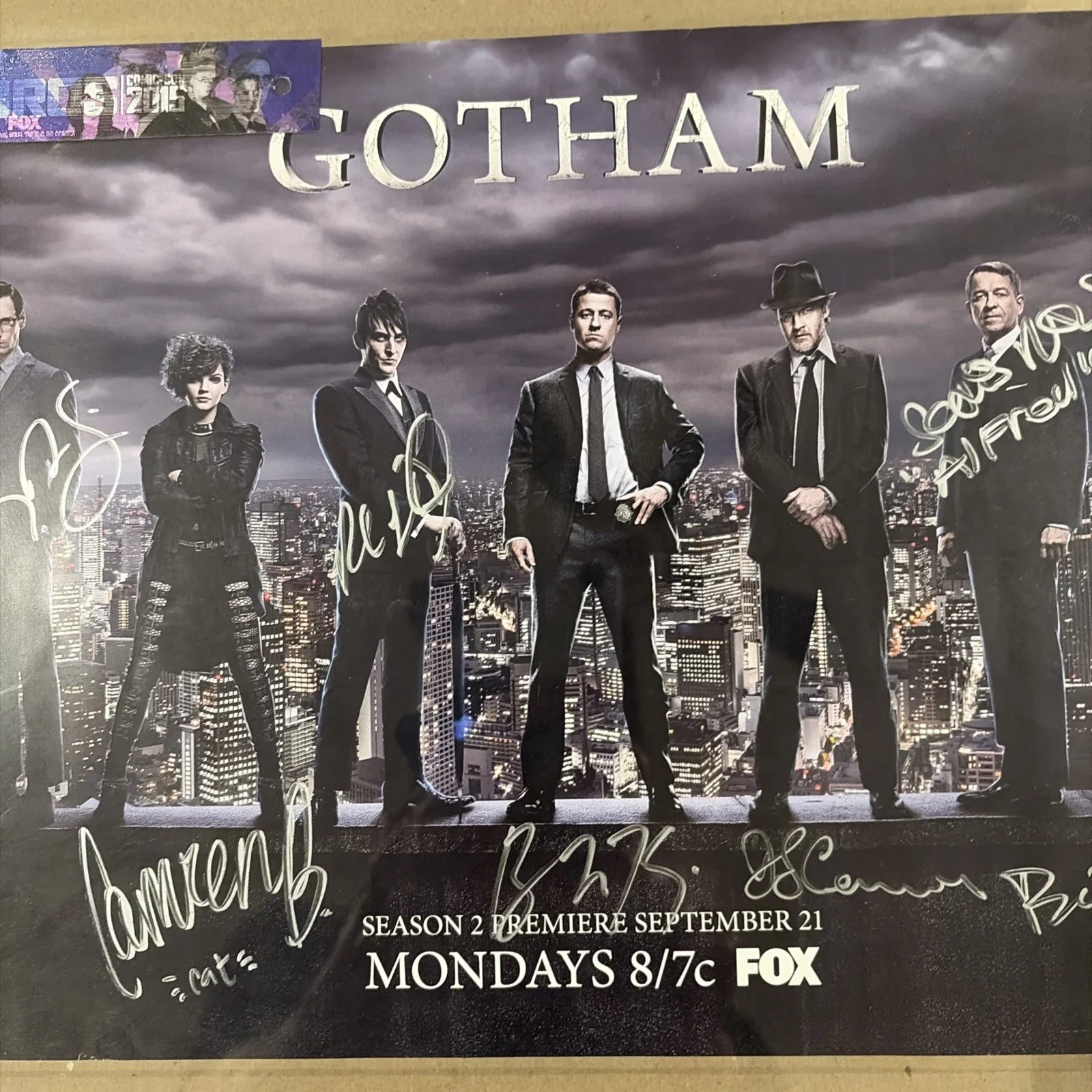 Gotham Tv Show Season 2 Autographed Framed 10x18 Poster, image 5