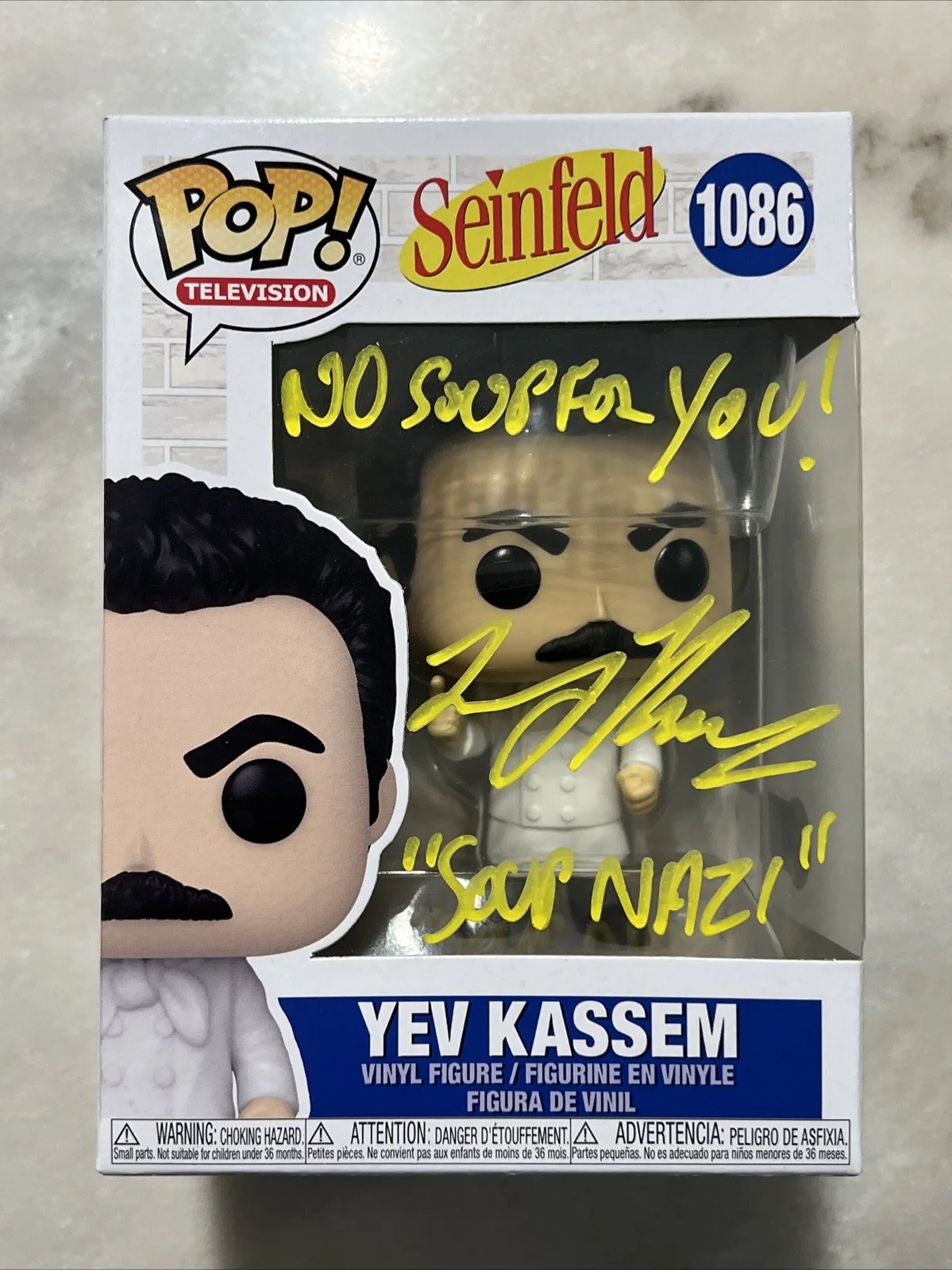 Larry Thomas — Funko Pop Seinfeld Yev Kassem Larry Thomas Soup Nazi Signed Autographed No Soup