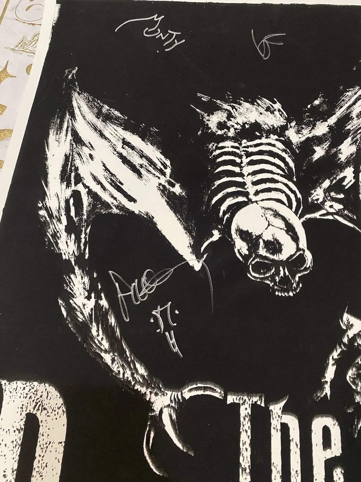 The Damned Original Poster Signed Black Skeleton Artwork Rock & Pop Music punk, изображение 3