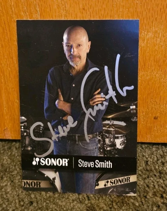 Steve Smith JOURNEY Drummer Signed Autograph Photo! Vital Information!, image 2