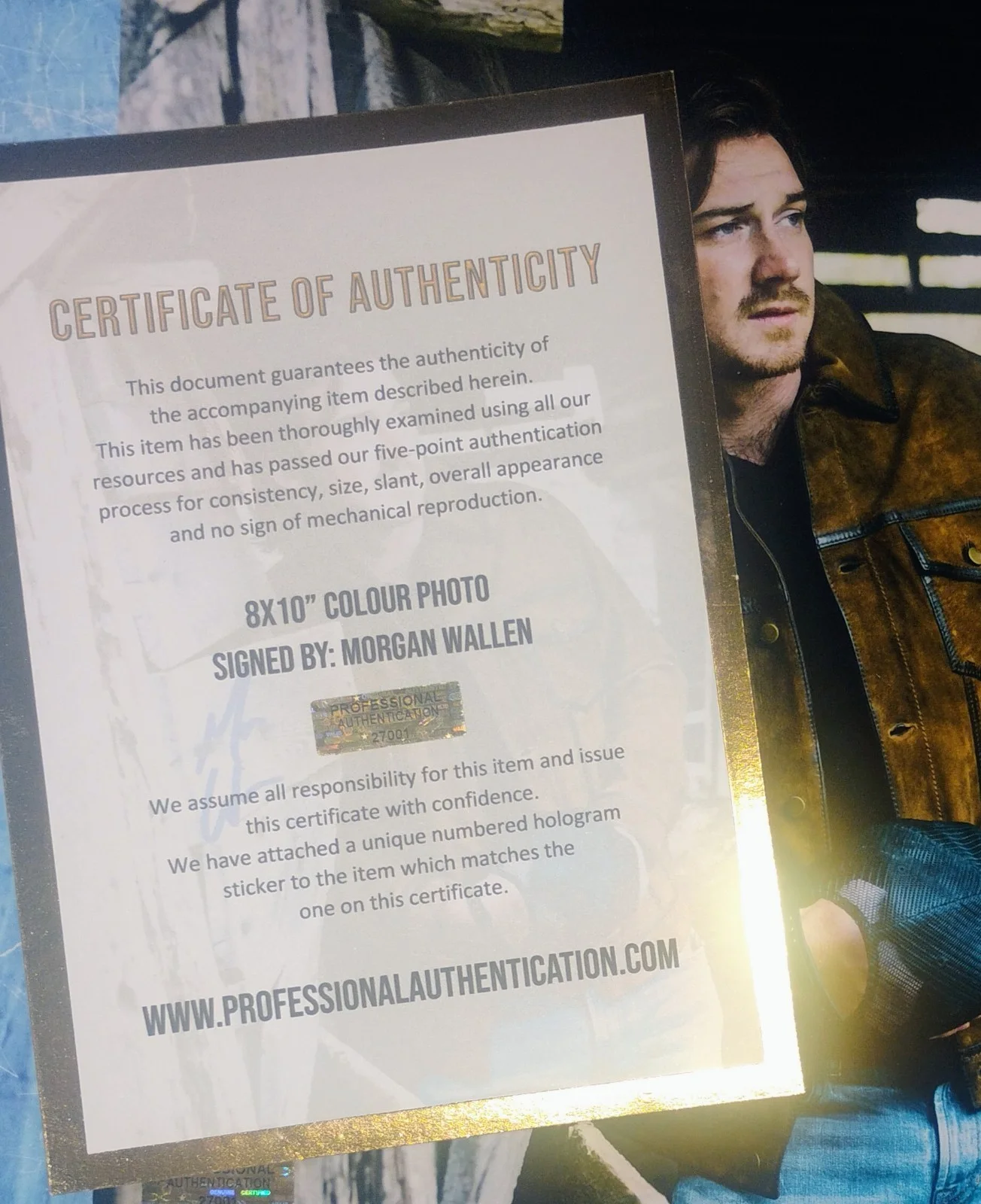 Morgan Wallen Hand Signed Autograph 8x10 Photo COA - NO US TARIFF, image 4
