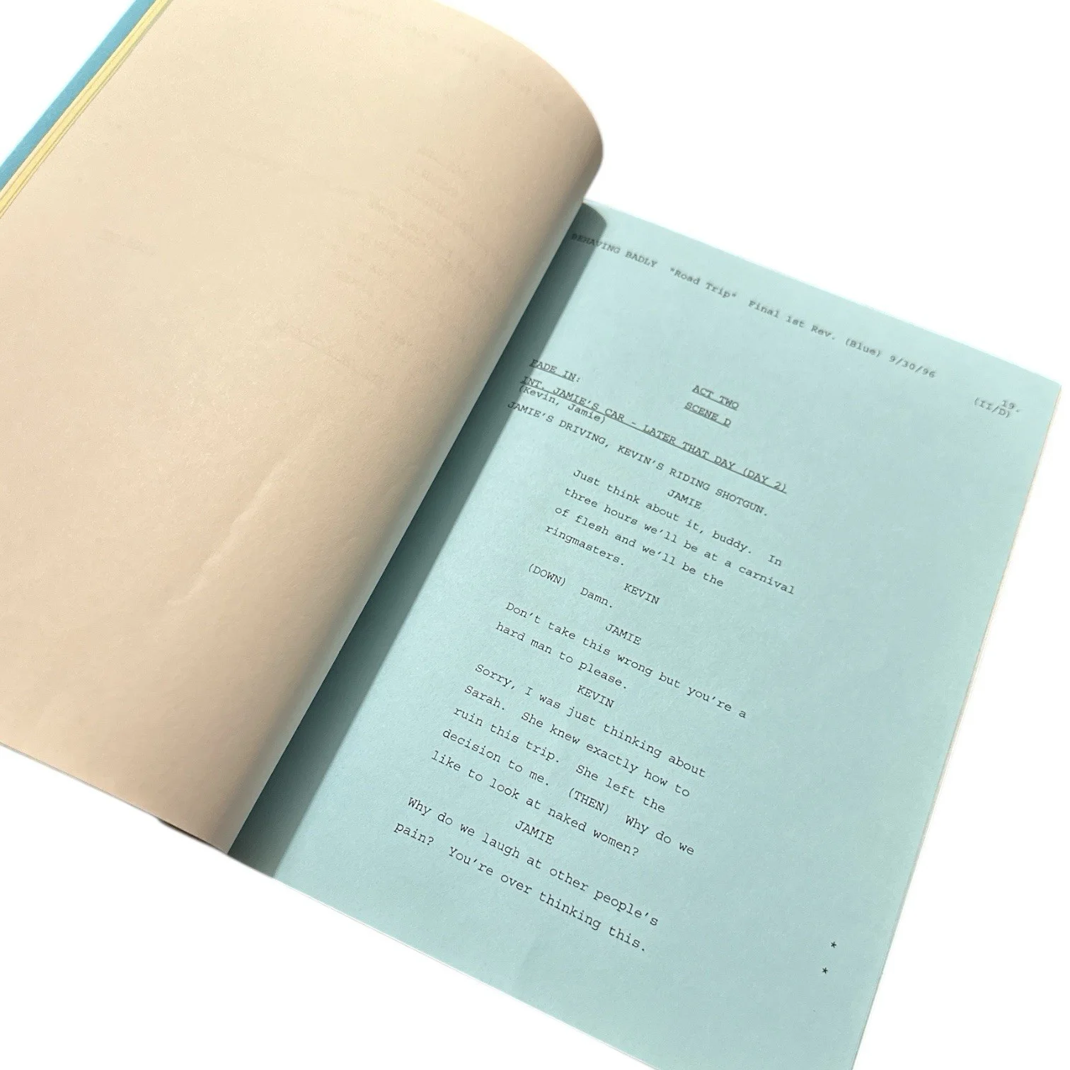 Rob Schneider & Justine Bateman SIGNED 1996 Final Draft “Road Trip” Script! RARE, image 3
