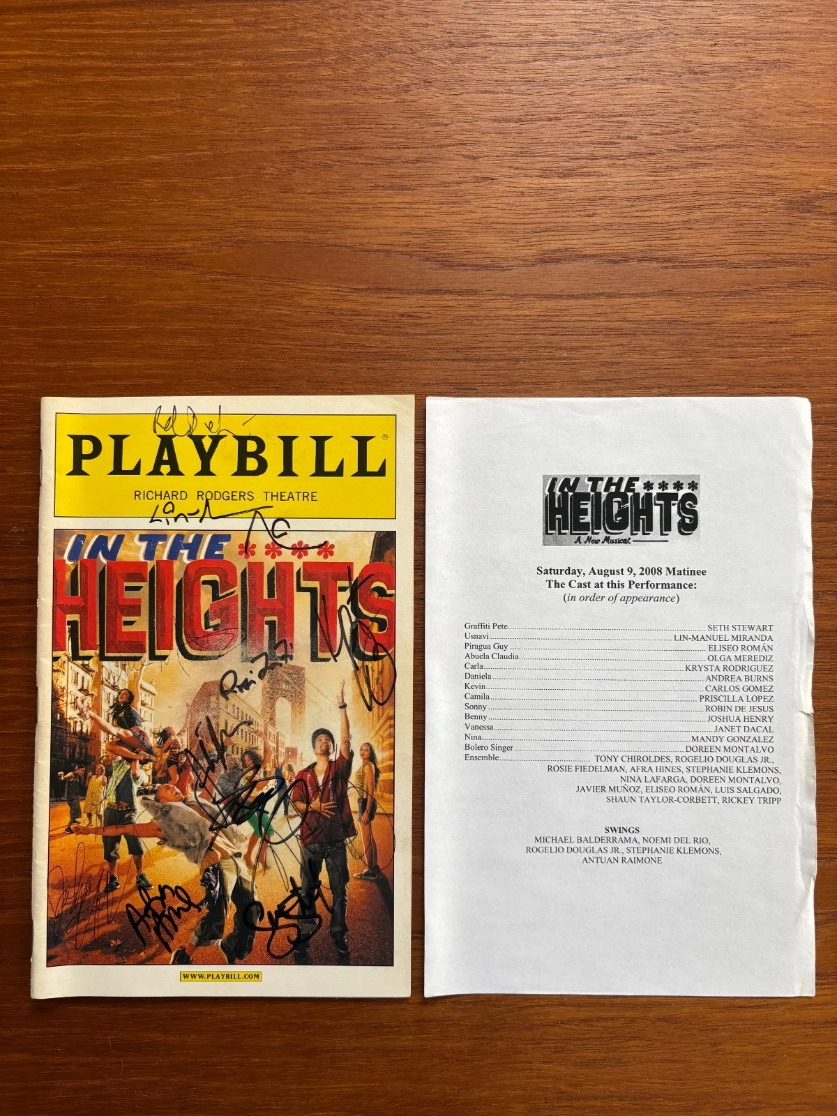 Lin-Manuel Miranda — Lin-Manuel Miranda Signed In the Heights Playbill 2008 Broadway Cast, image 2