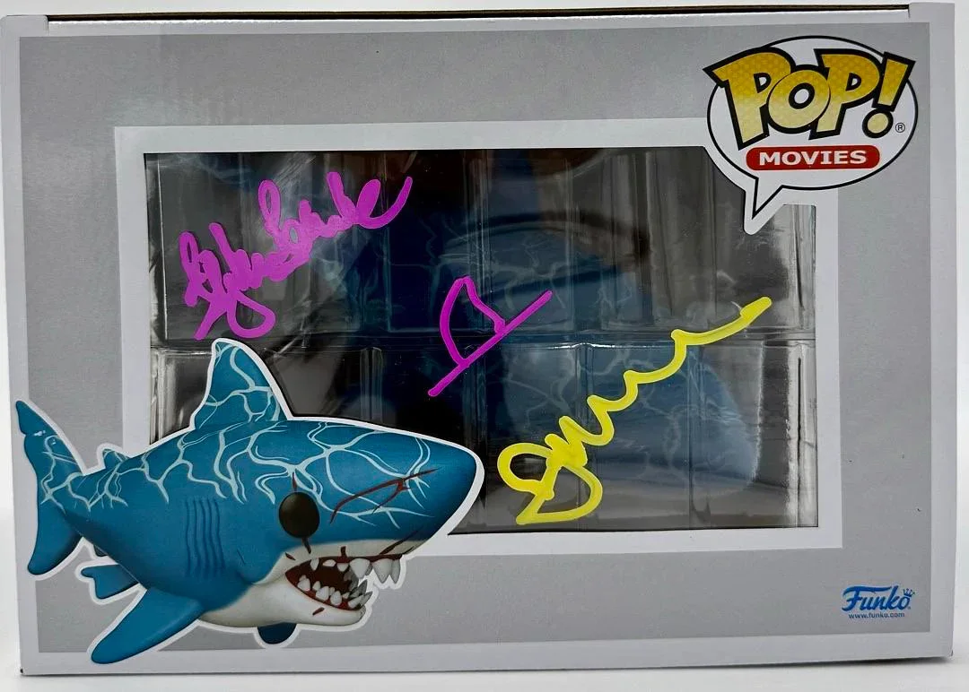Richard Dreyfuss Jaws Cast — Dreyfuss, Kramer, Vorhees,Searle brothers signed Funko #1754 (Jaws)- Beckett COA, image 5