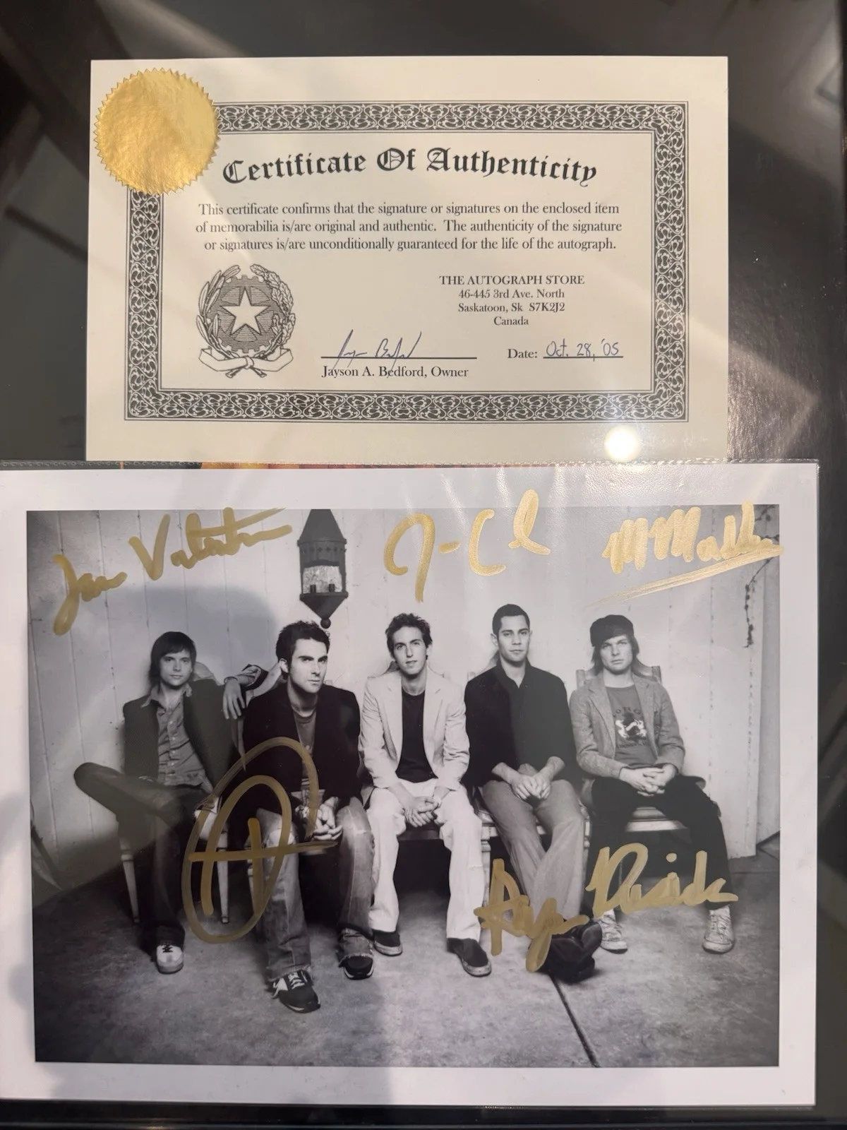 Maroon 5 Original Band 11x14 Autograph- Songs About Jane Era, image 5