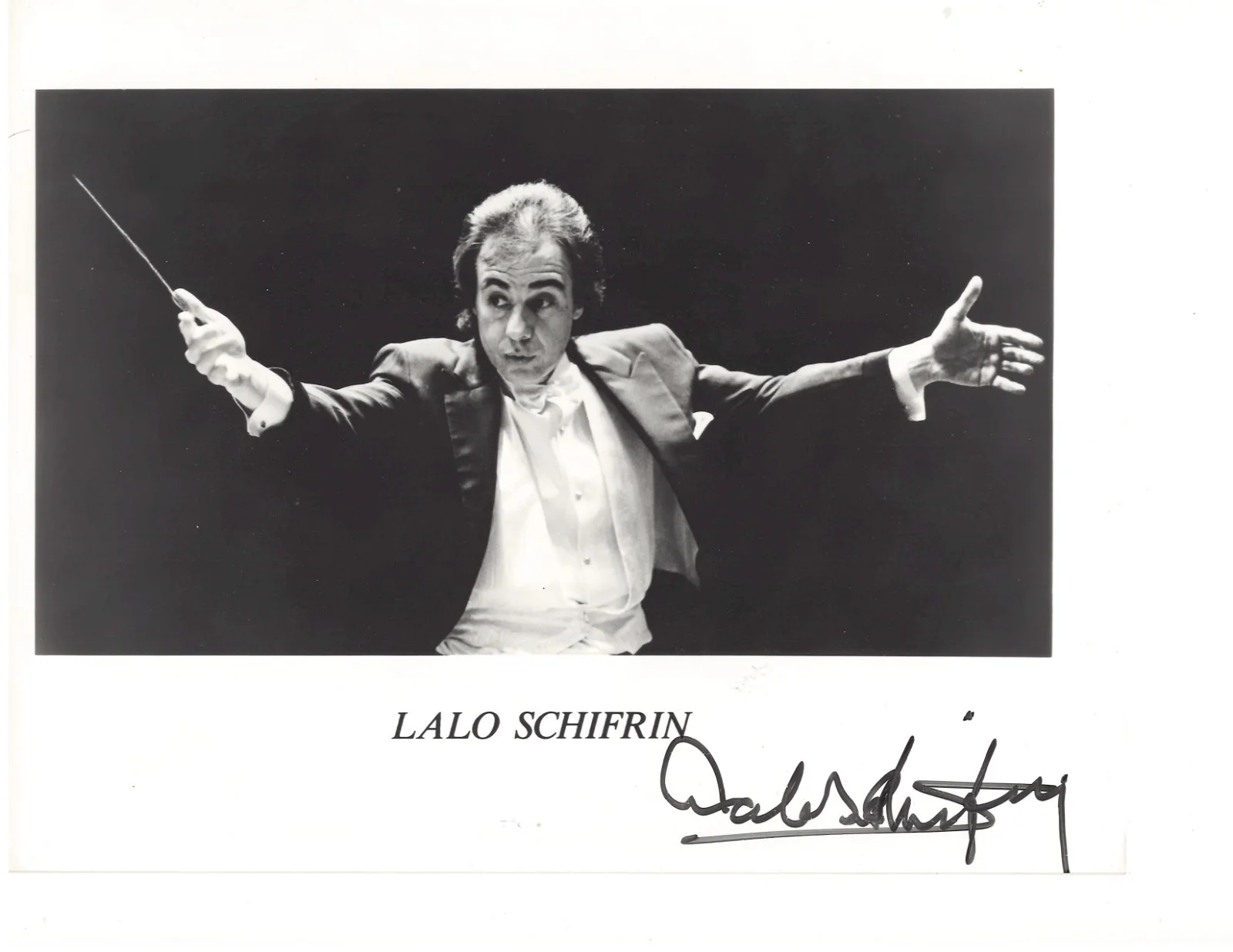 Lalo Schifrin — Lalo Schifrin Signed 8x10 BW Photo — Composer (Mission: Impossible)