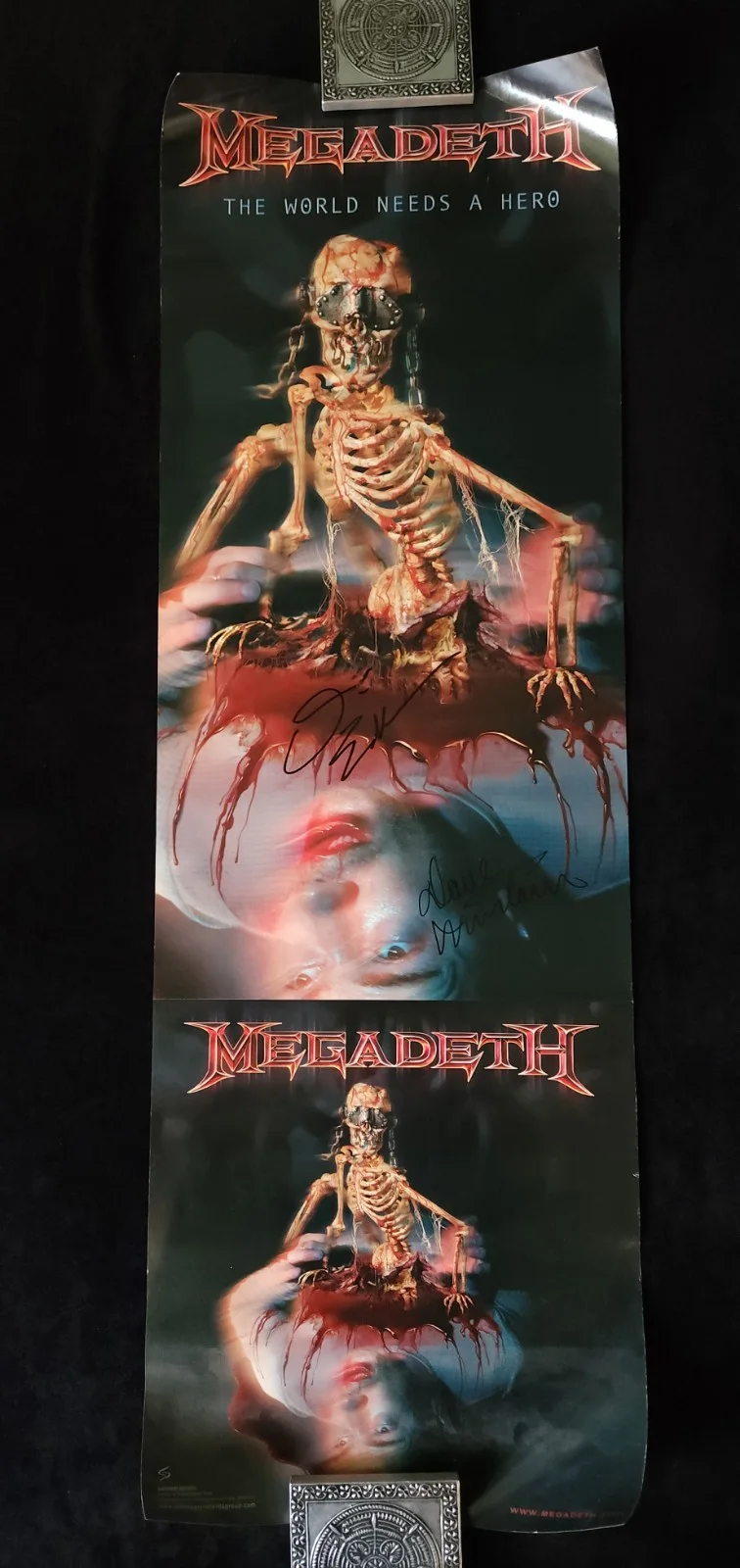 Megadeth "Autographed" World Needs a Hero: 2-Sided (12"× 36") Promo Poster, image 2