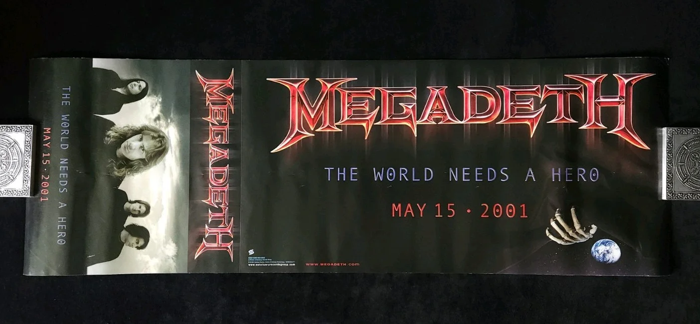 Megadeth "Autographed" World Needs a Hero: 2-Sided (12"× 36") Promo Poster, image 5