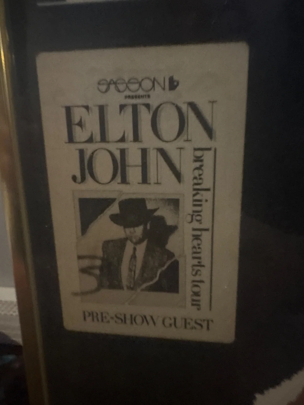 Personally signed autographed poster & Backstage Pass for Elton John 1986., изображение 3