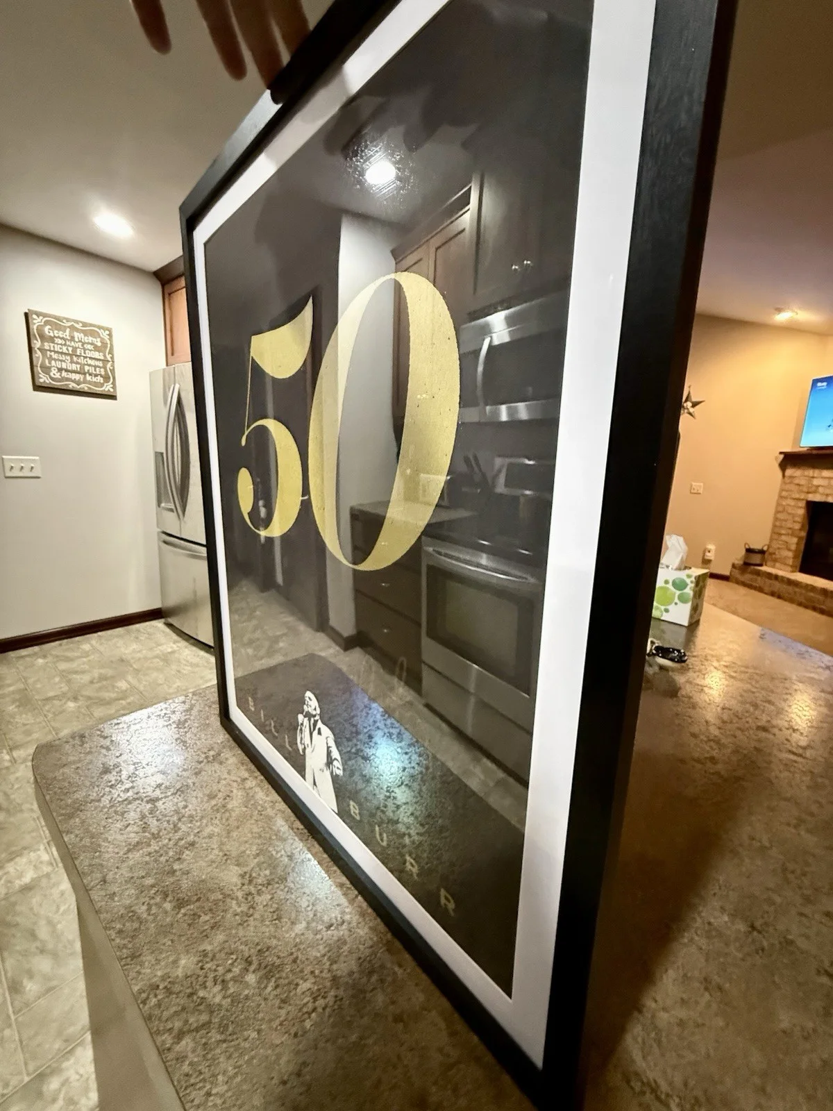 Bill Burr Signed Framed “50” Tour Poster Gold Paint With Backstage Pass 18x24, изображение 4