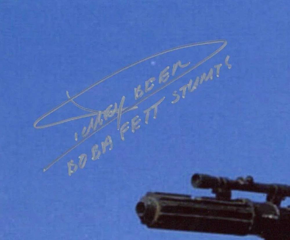 DICKEY BEER SIGNED 11x14 PHOTO BOBA FETT STUNT DOUBLE STAR WARS RARE BECKETT BAS, изображение 2