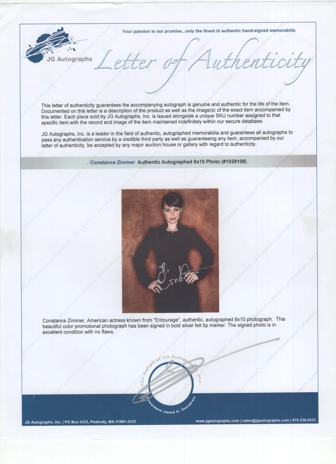 Constance Zimmer Signed 8 x 10 Photo / Autographed Actress Grey's Anatomy / COA, image 2