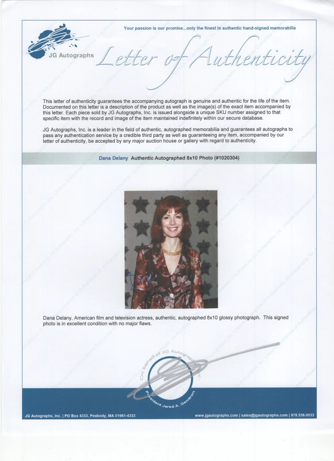 Dana Delany Signed 8 x 10 Photo / Autographed Actress / COA, изображение 2