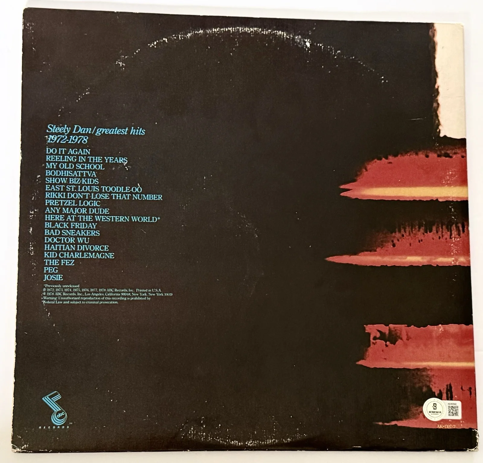 Donald Fagan signed Steely Dan Album greatest hits vinyl lp beckett loa, image 3