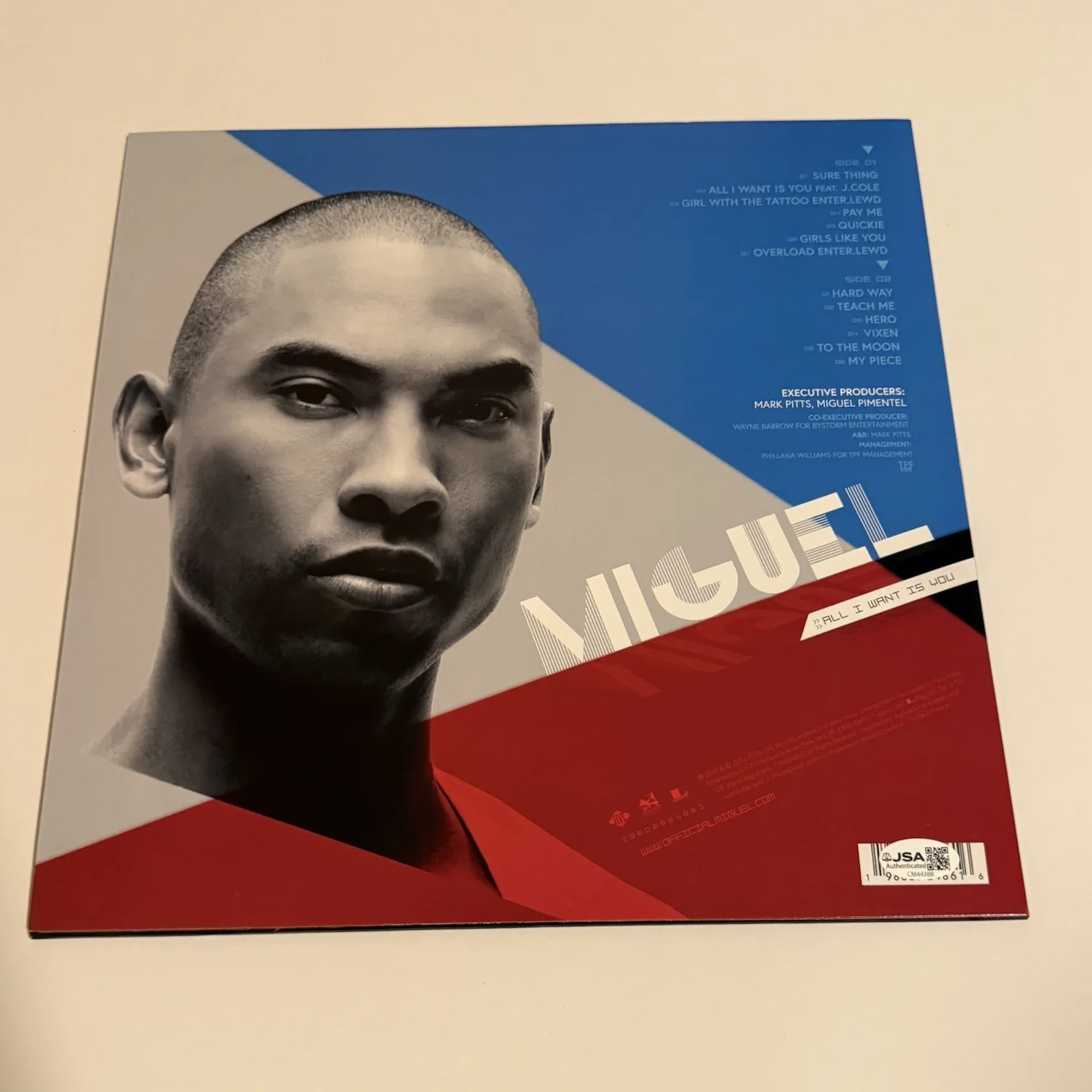 MIGUEL SIGNED ALL I WANT IS YOU VINYL RECORD WAR AND LEISURE JSA COA, image 4