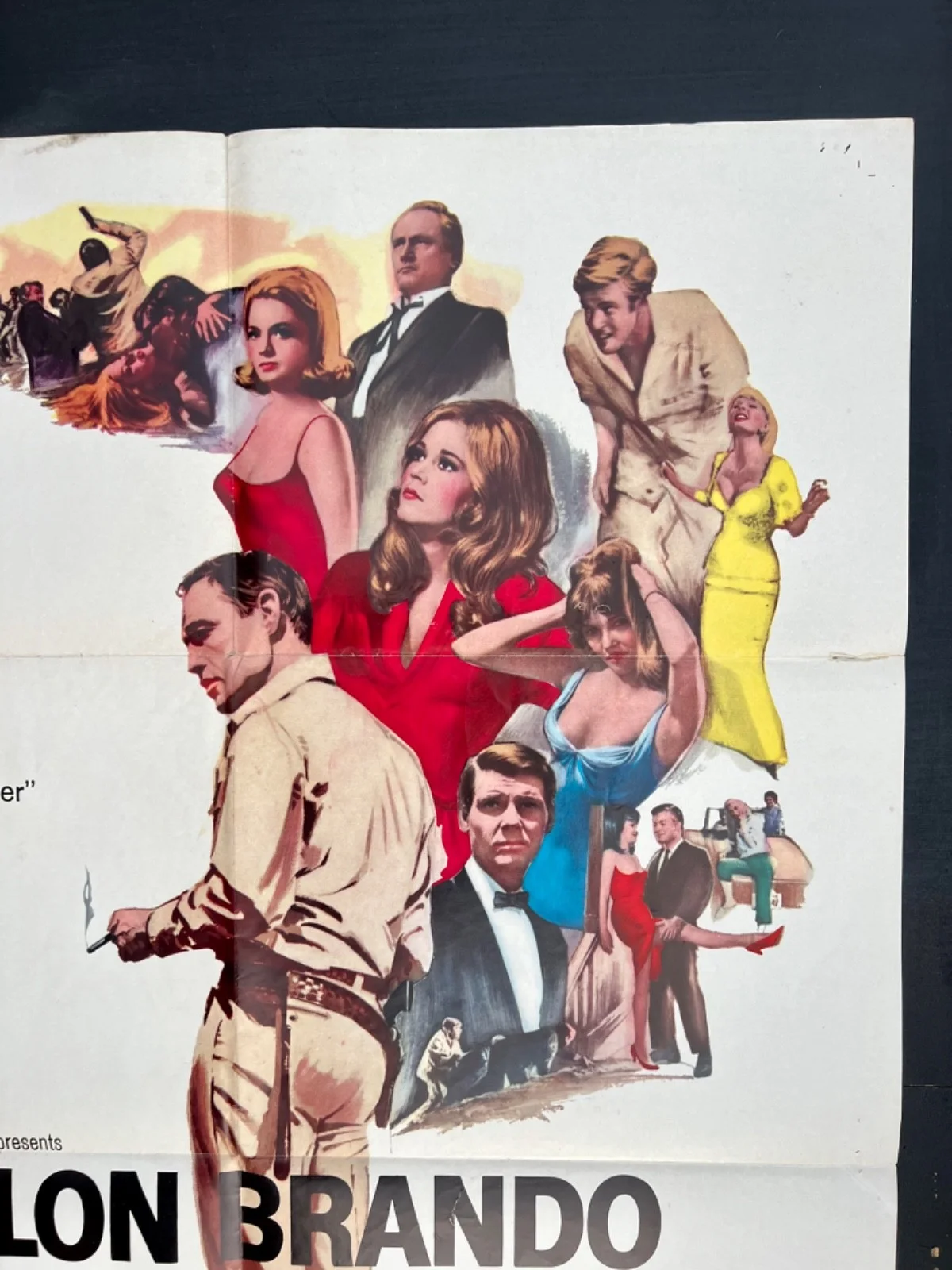 THE CHASE 1966. ORIGINAL MOVIE POSTER. MARLON BRANDO. JANE FONDA., изображение 3