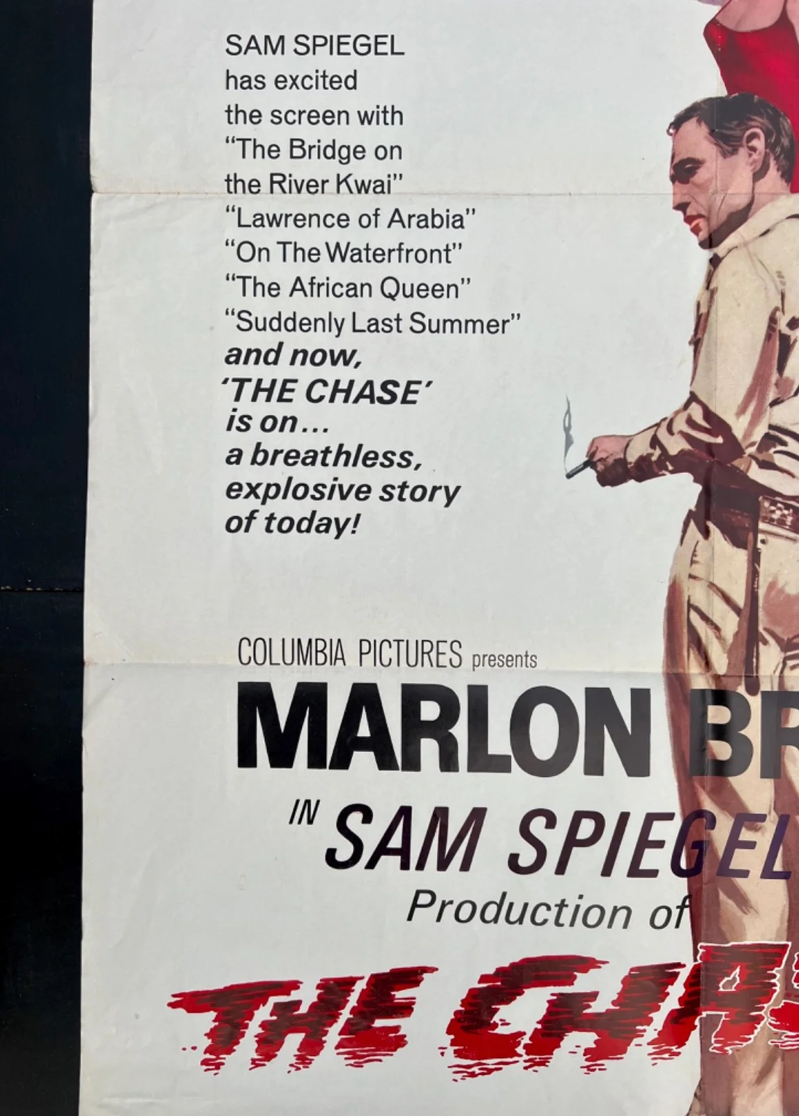 THE CHASE 1966. ORIGINAL MOVIE POSTER. MARLON BRANDO. JANE FONDA., изображение 4