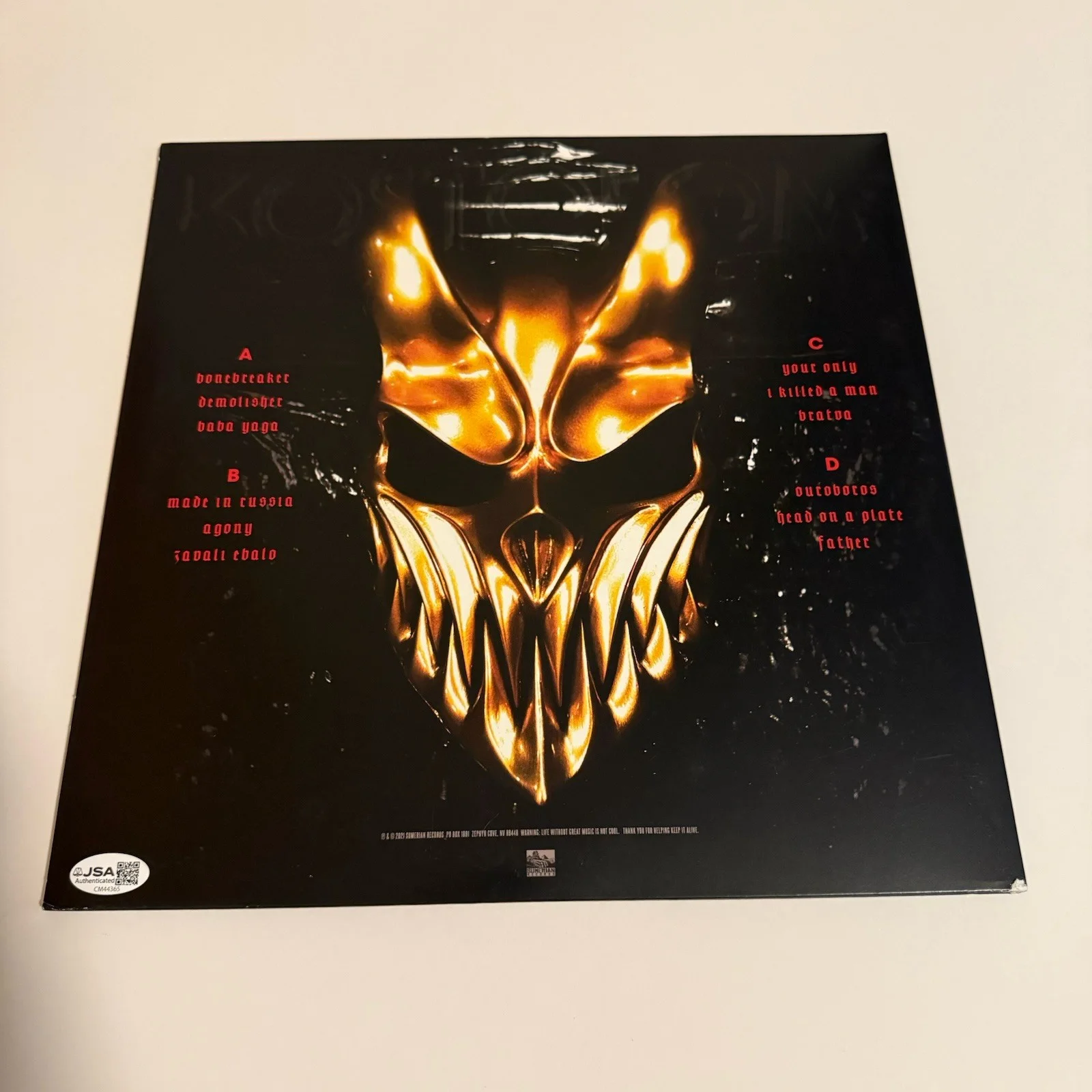 ALEX TERRIBLE SLAUGHTER TO PREVAIL SIGNED KOSTOLOM VINYL RECORD + JACK JSA COA, изображение 3