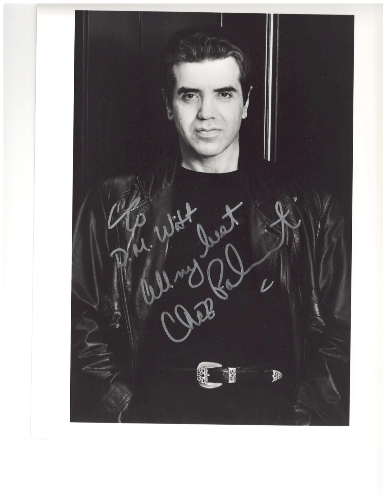 Chazz Palminteri — Chazz Palminteri Signed 8x10 BW Photo — A Bronx Tale
