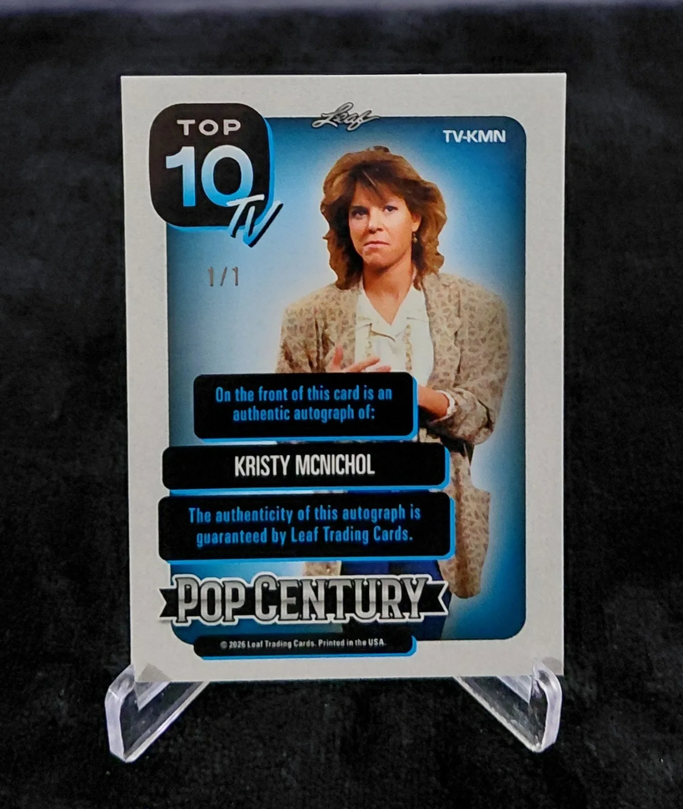KRISTY MCNICHOL — 2026 POP CENTURY. KRISTY MCNICHOL. AUTOGRAPH. "TOP 10 TV". SILVER CRYSTAL. 1/1., image 2