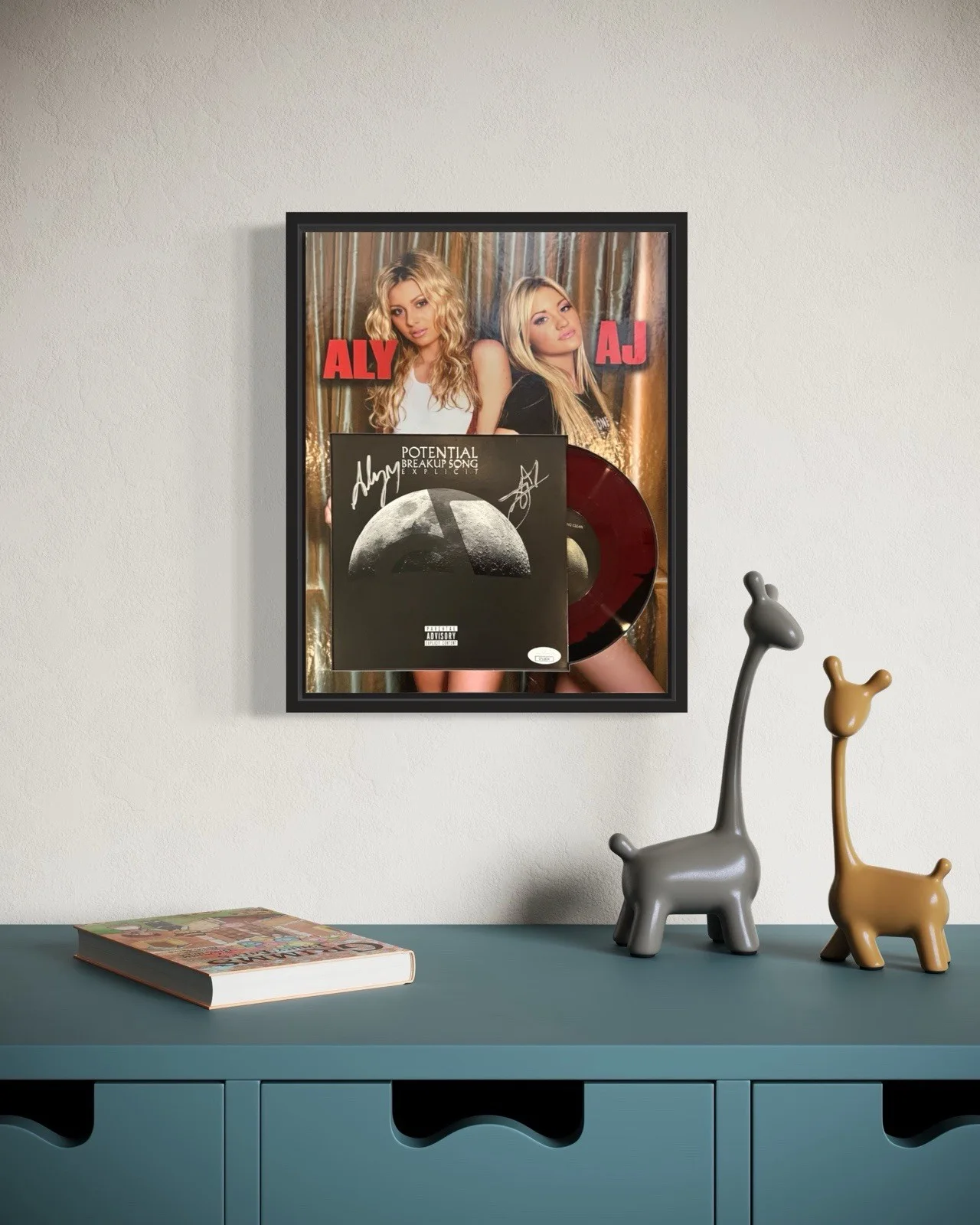 Aly and AJ Signed "Potential Breakup Song" 7" Vinyl Framed 11x14 - JSA, image 4