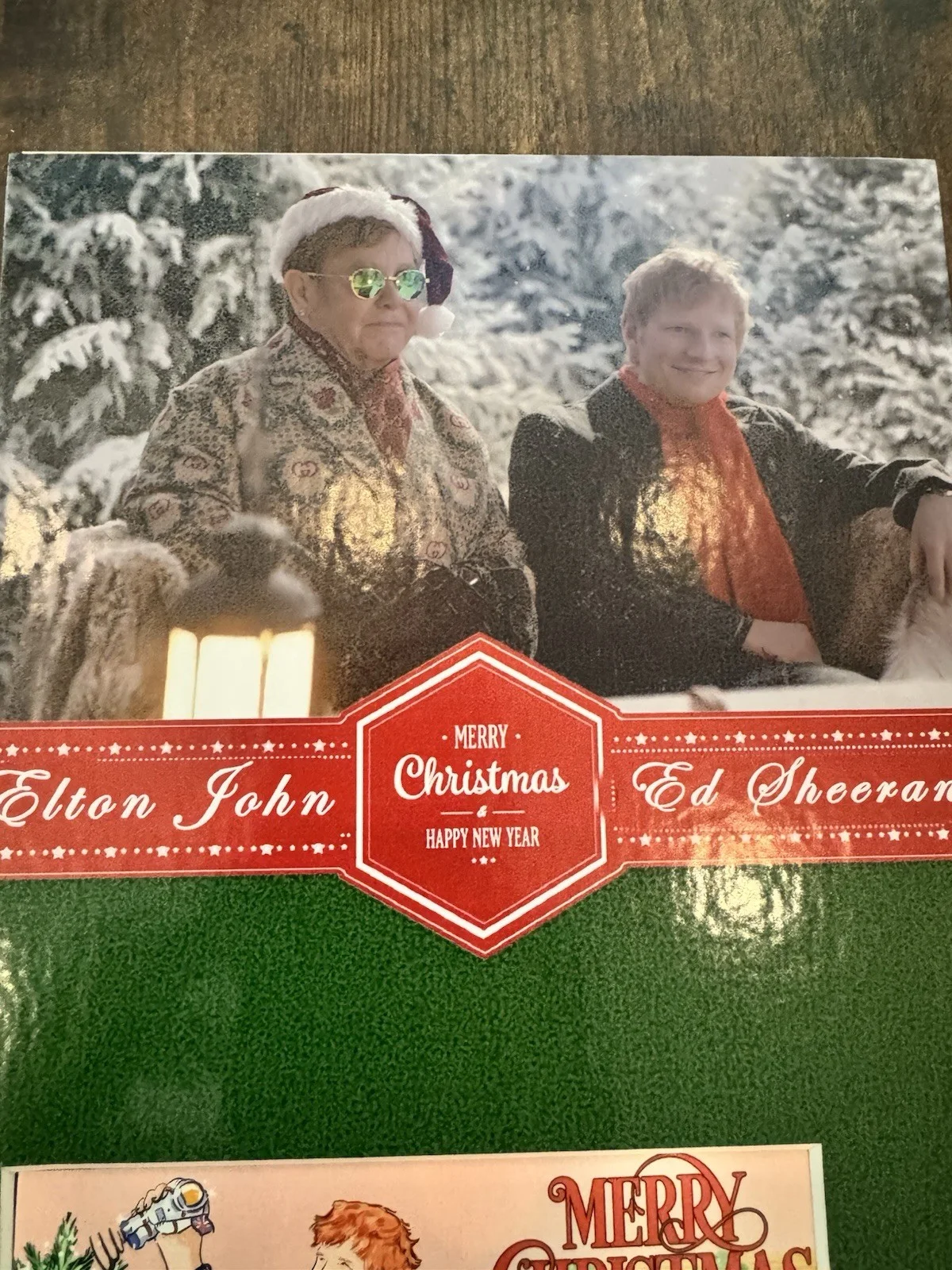 ELTON JOHN — Elton John Signed CD "Merry Christmas" Framed 6.5x12 - JSA, image 2