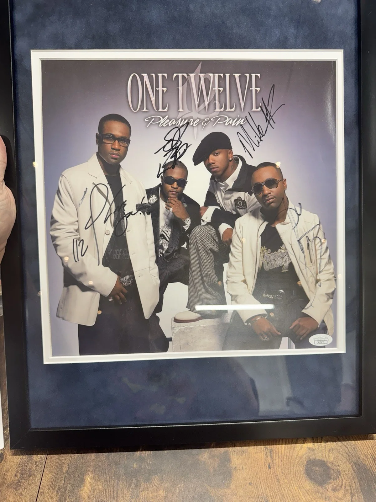 112 Signed 12x12 Promo Framed 14x18 -JSA, image 2