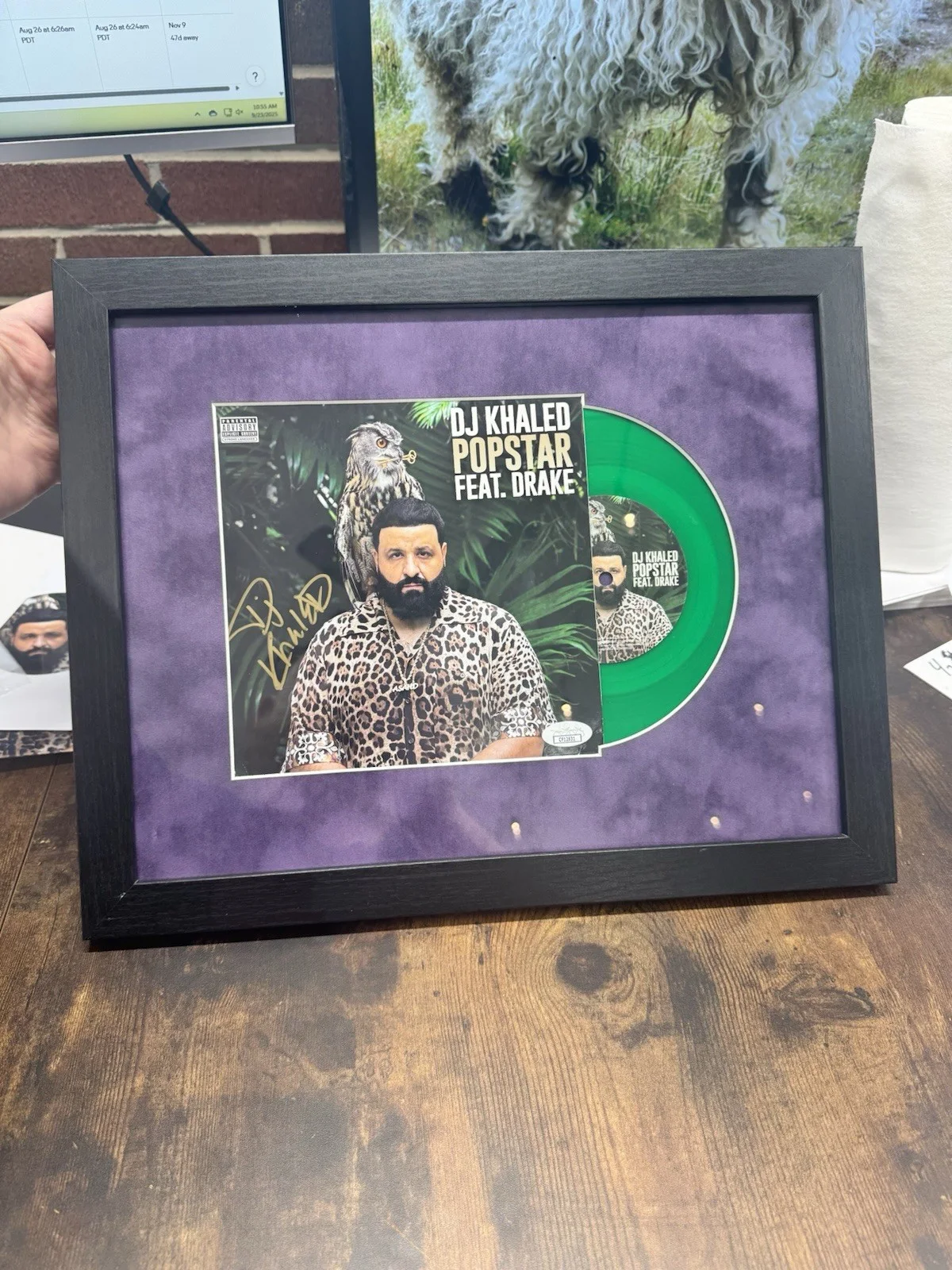 KID INK — DJ Khaled Signed "Popstar" 7" Vinyl Framed 14x11 - JSA, image 3