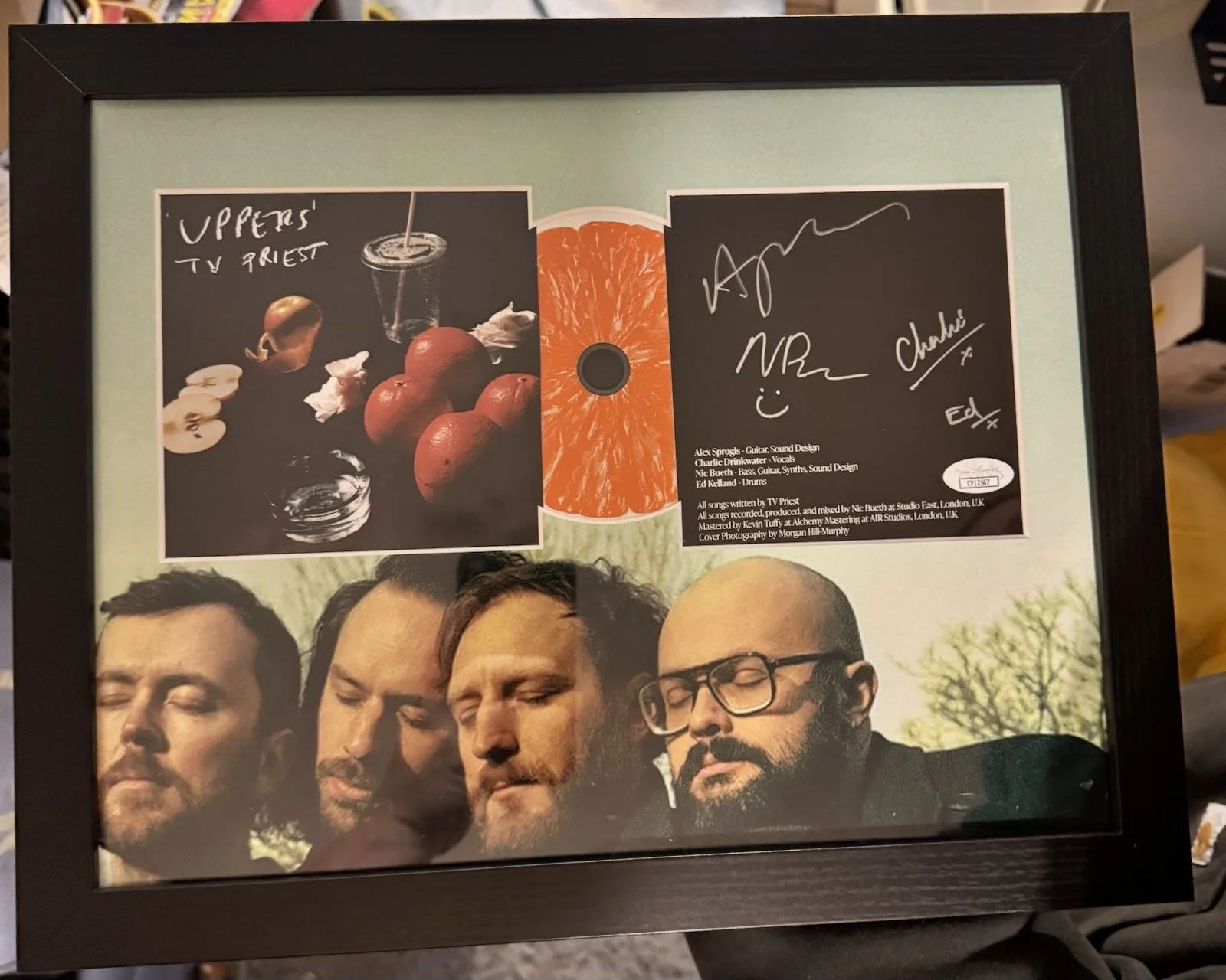 TV Priest Signed CD Insert "Uppers" Framed 11x14 - JSA, image 2