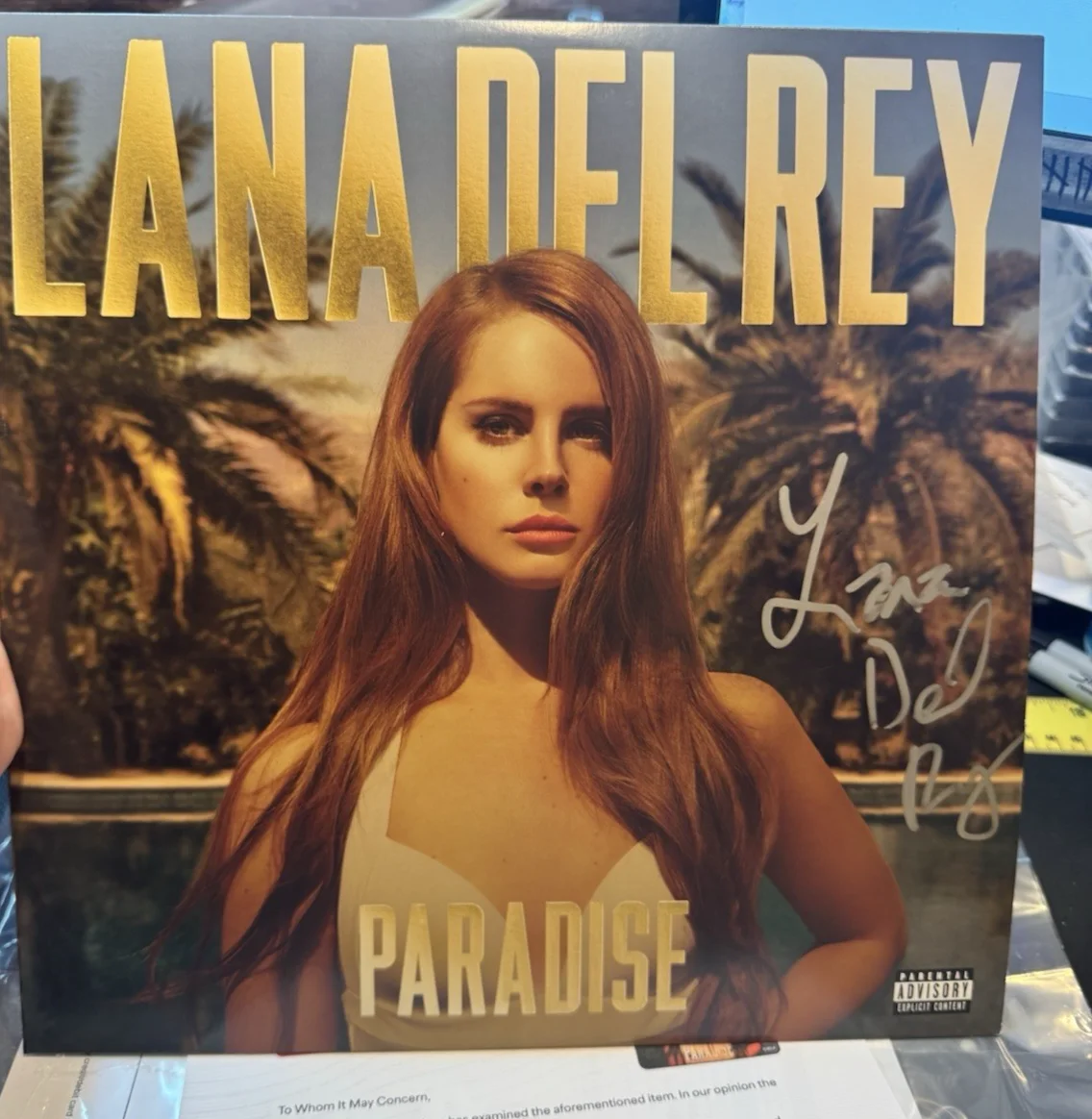 LANA DEL REY SIGNED AUTOGRAPH FRAMED 16x23 PARADISE VINYL ALBUM PSA DNA LOA, изображение 4