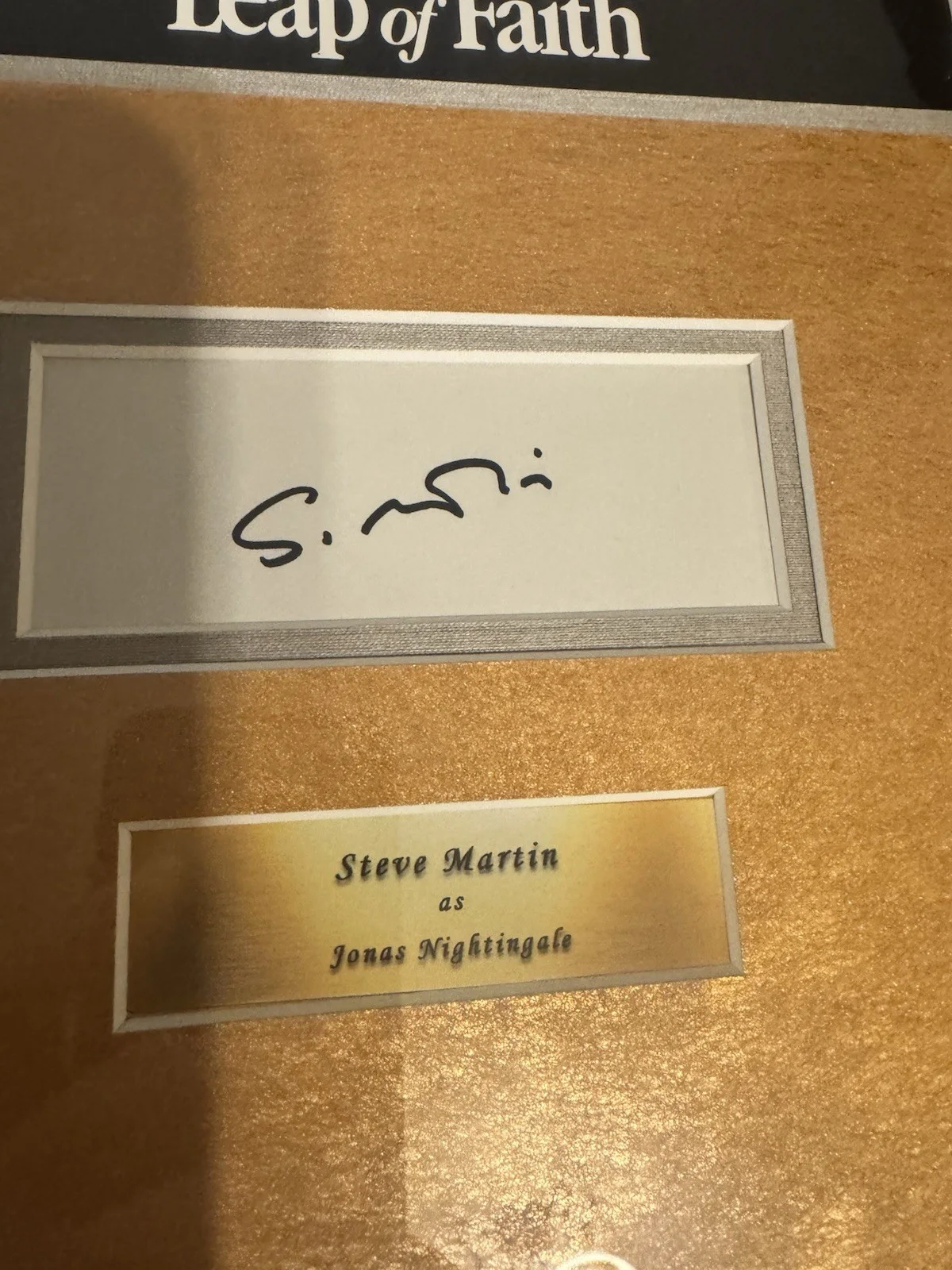 steve martin — Steve Martin Signed "Leap of Faith" Movie Display Framed 12.5 x 25 - JSA, изображение 2
