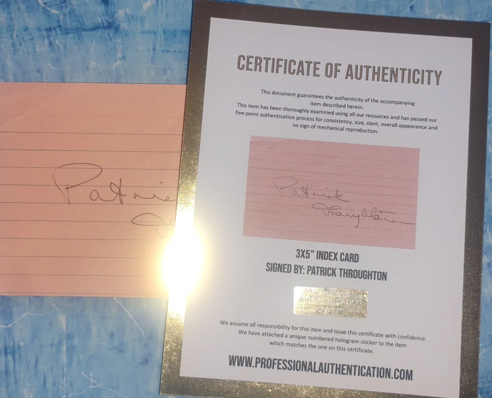 Patrick Troughton Hand Signed Index Card COA Doctor Who NO US TARIFFS, image 5