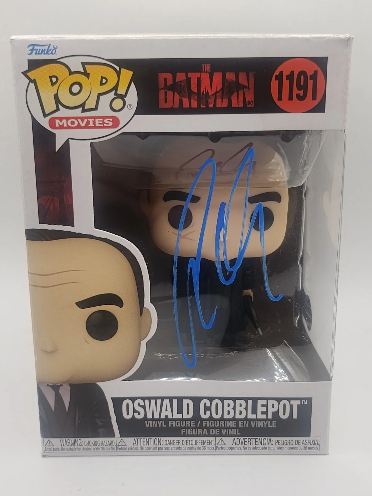 COLIN FARRELL — COLIN FARRELL SIGNED OSWALD COBBLEPOT FUNKO POP #1191 BECKETT BAS THE BATMAN, image 2