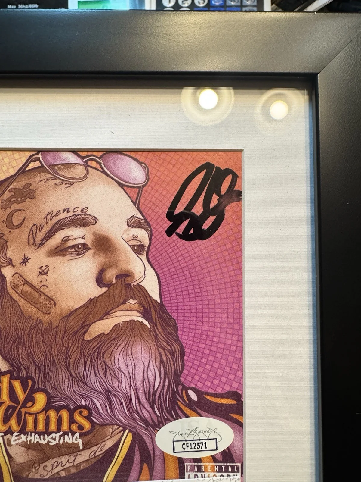 TEDDY SWIMS — Teddy Swims Signed CD Insert "Sleeping is Exhausting" Framed 6.5x12 - JSA, image 2