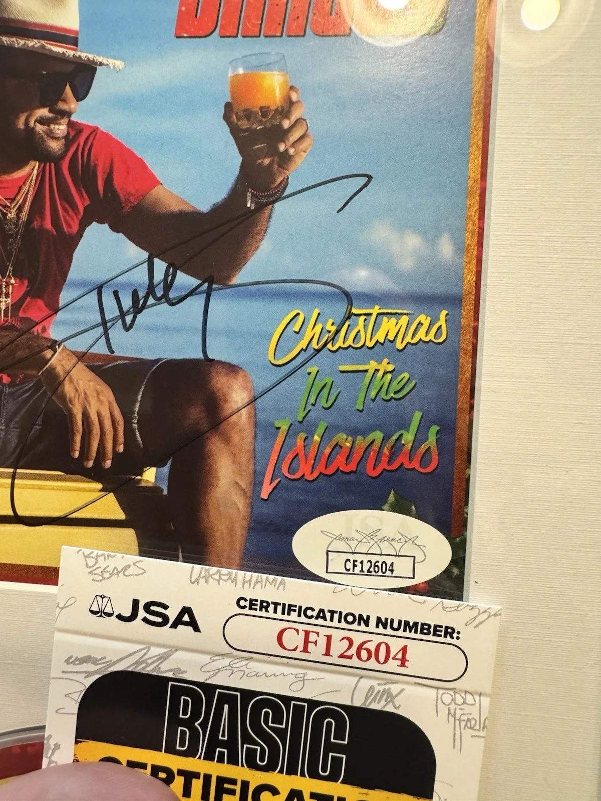 SHAGGY — Shaggy Signed CD Insert "Christmas In The Islands" Framed 6.5x12 - JSA, image 2