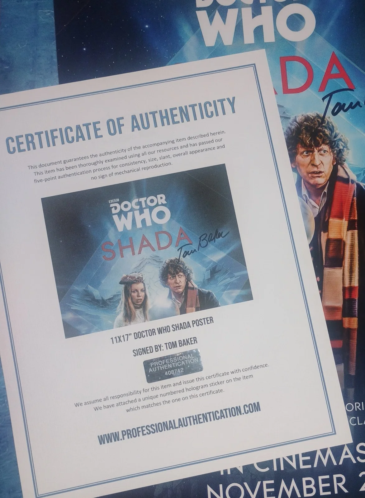 Tom Baker Hand Signed Autograph Poster COA Doctor Who NO US TARIFFS, image 4