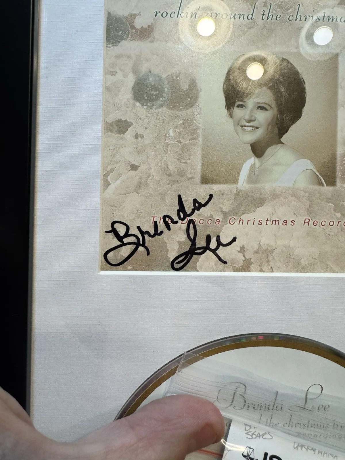 Brenda Lee Signed CD "Rockin' Around The Christmas Tree" Framed 6.5x12 JSA, image 3