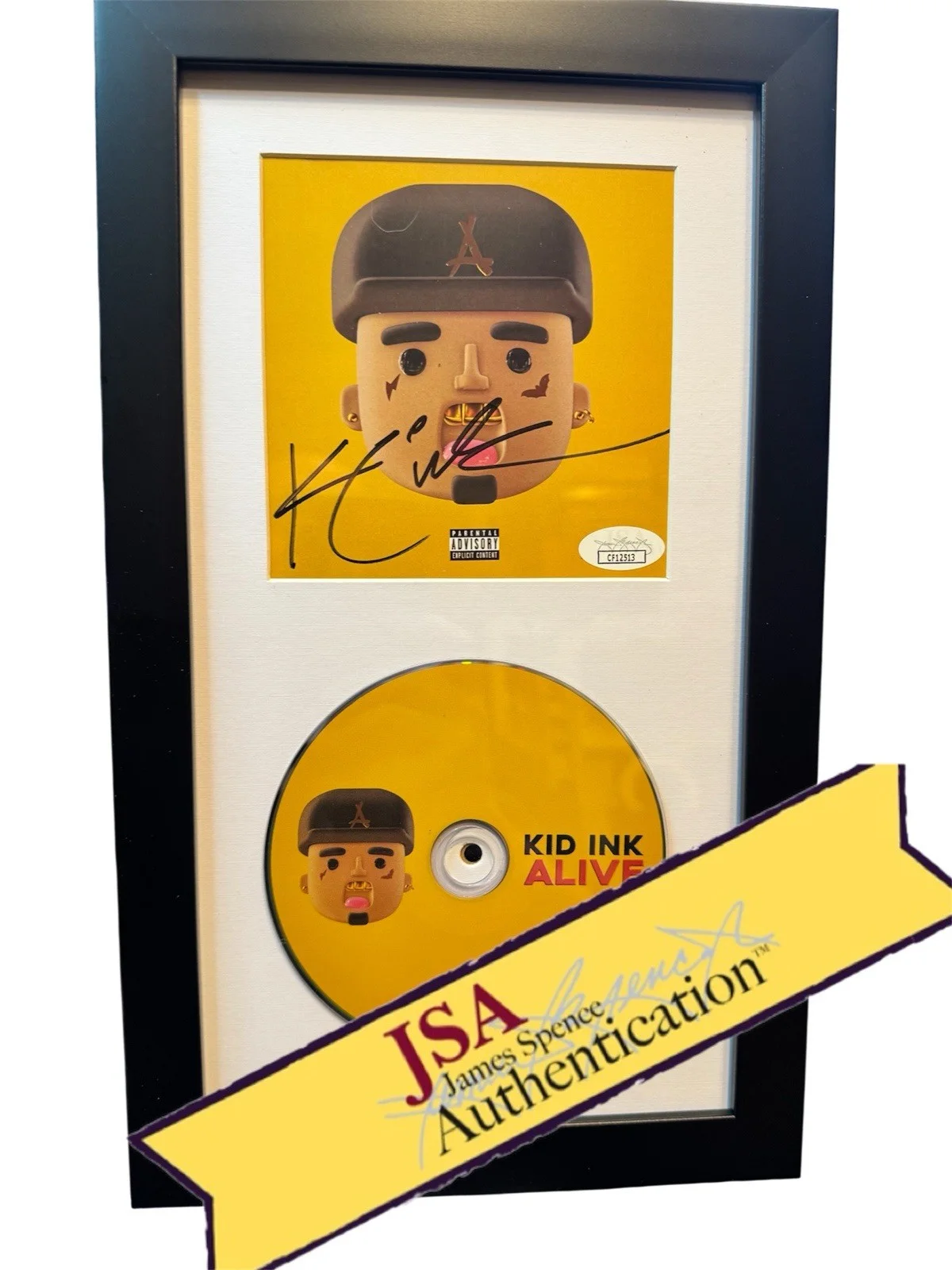 KID INK — Kid Ink Signed CD Insert "Alive" Framed 6.5x12 - JSA