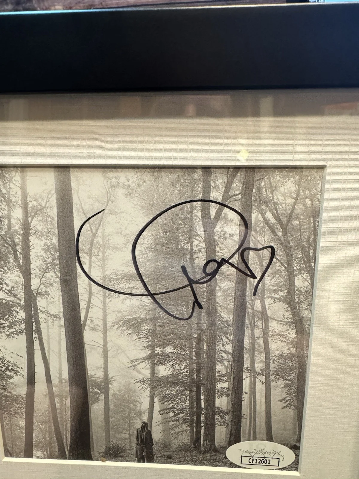 TAYLOR SWIFT — Taylor Swift Signed CD Insert "Folklore" Framed 6.5x12 - JSA, image 2