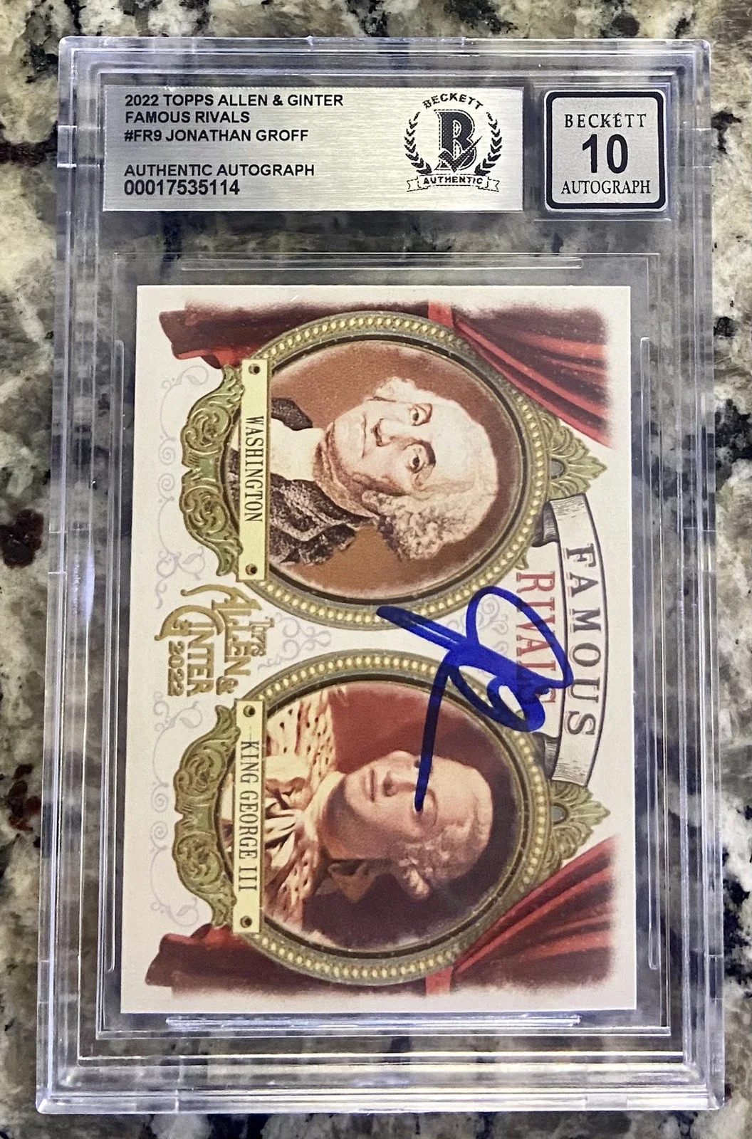 Jonathan Groff — RARE! Jonathan Groff SIGNED 2022 Topps Rivals King George Hamilton Card- BGS COA
