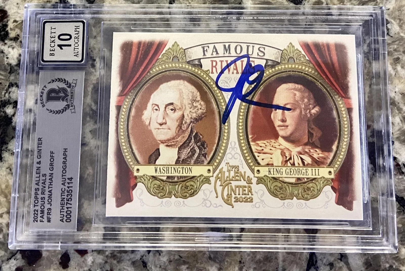 Jonathan Groff — RARE! Jonathan Groff SIGNED 2022 Topps Rivals King George Hamilton Card- BGS COA, изображение 2